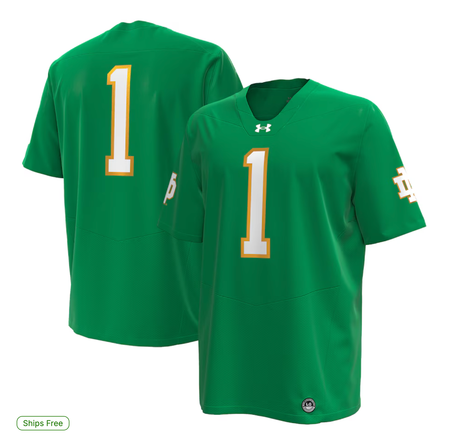 Notre Dame Fighting Irish Under Armour Premier Football Jersey - Kelly Green