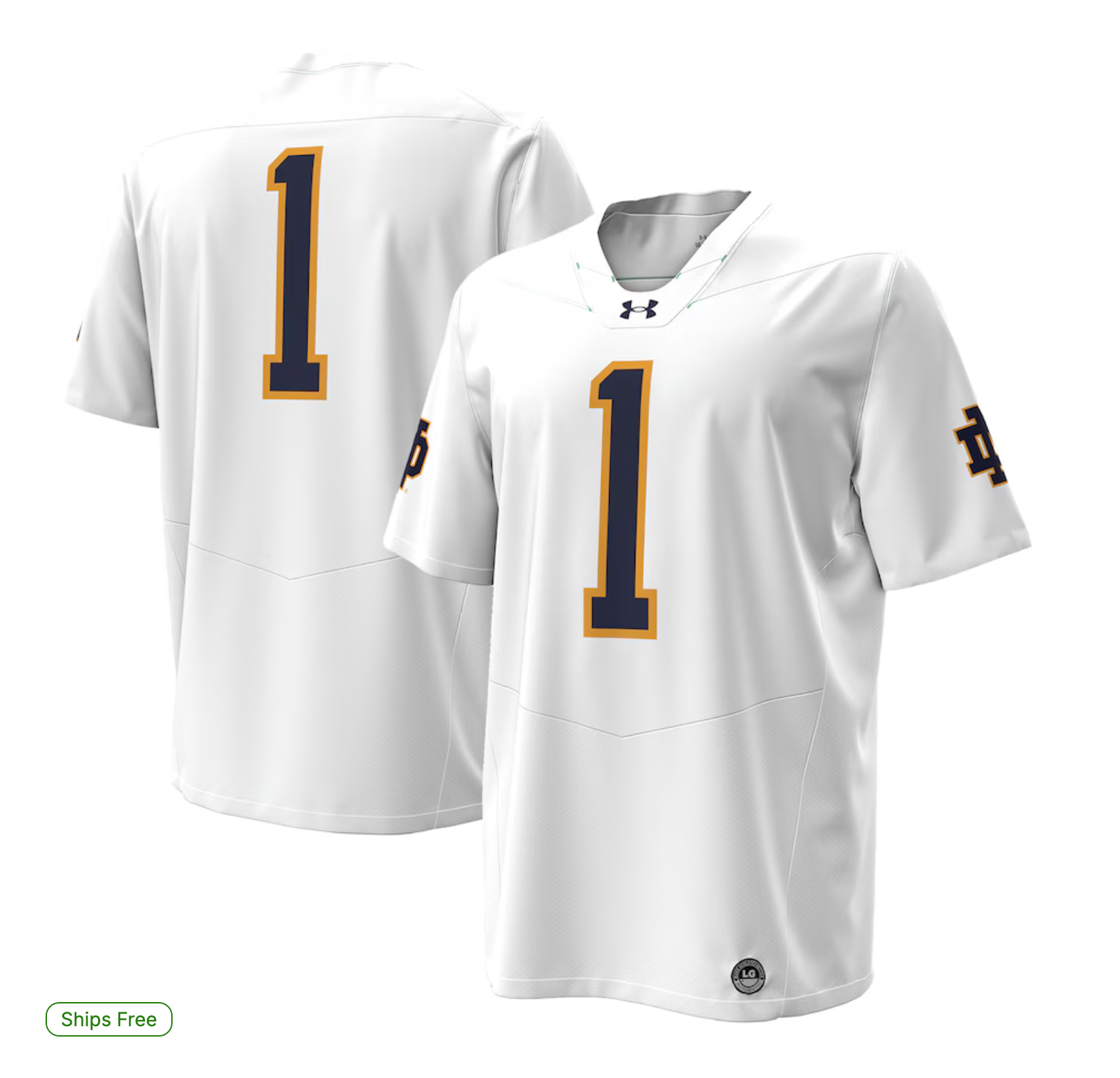 Notre Dame Fighting Irish Under Armour Premier Football Jersey - White