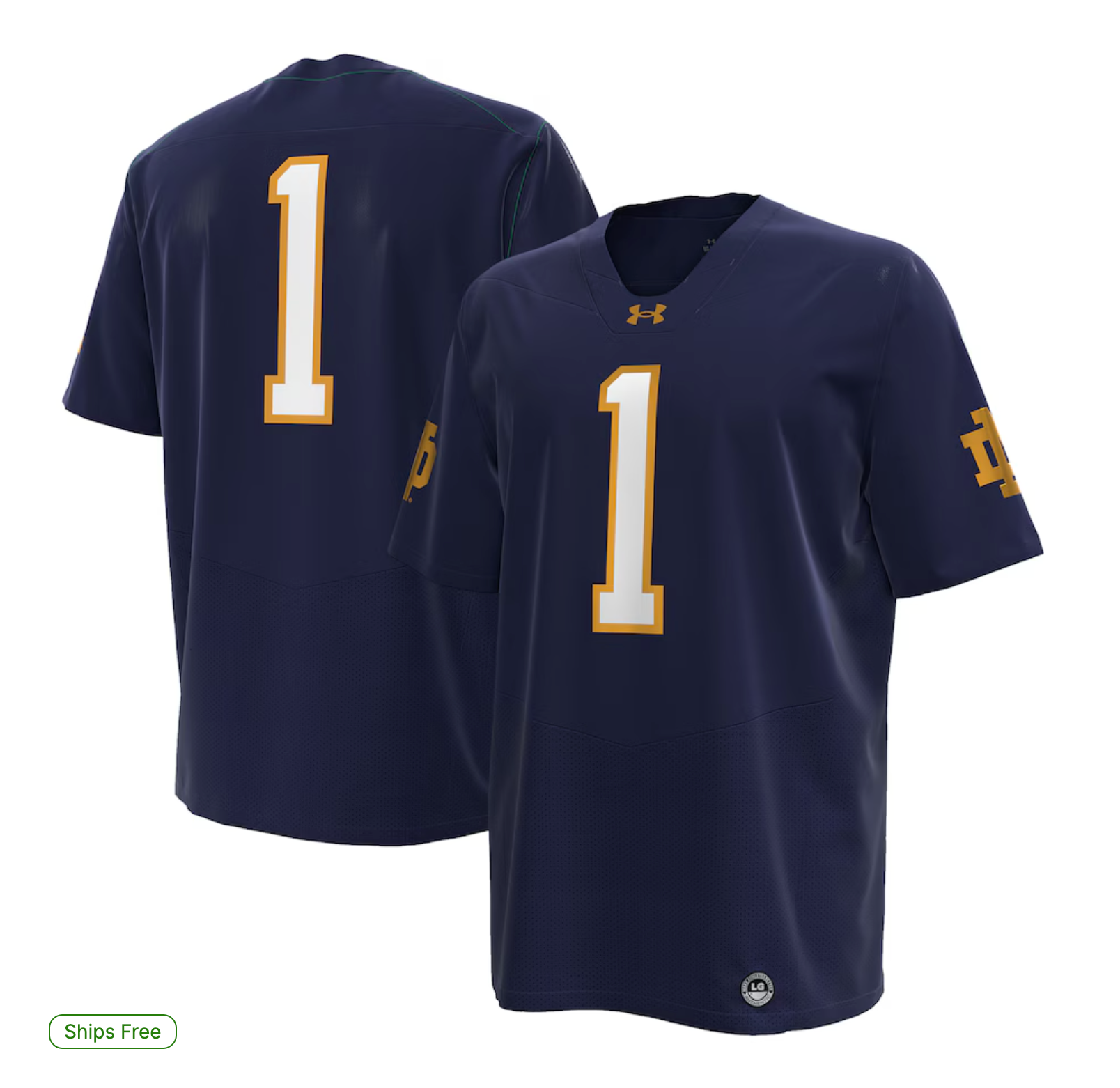 Notre Dame Fighting Irish Under Armour Premier Football Jersey - Navy