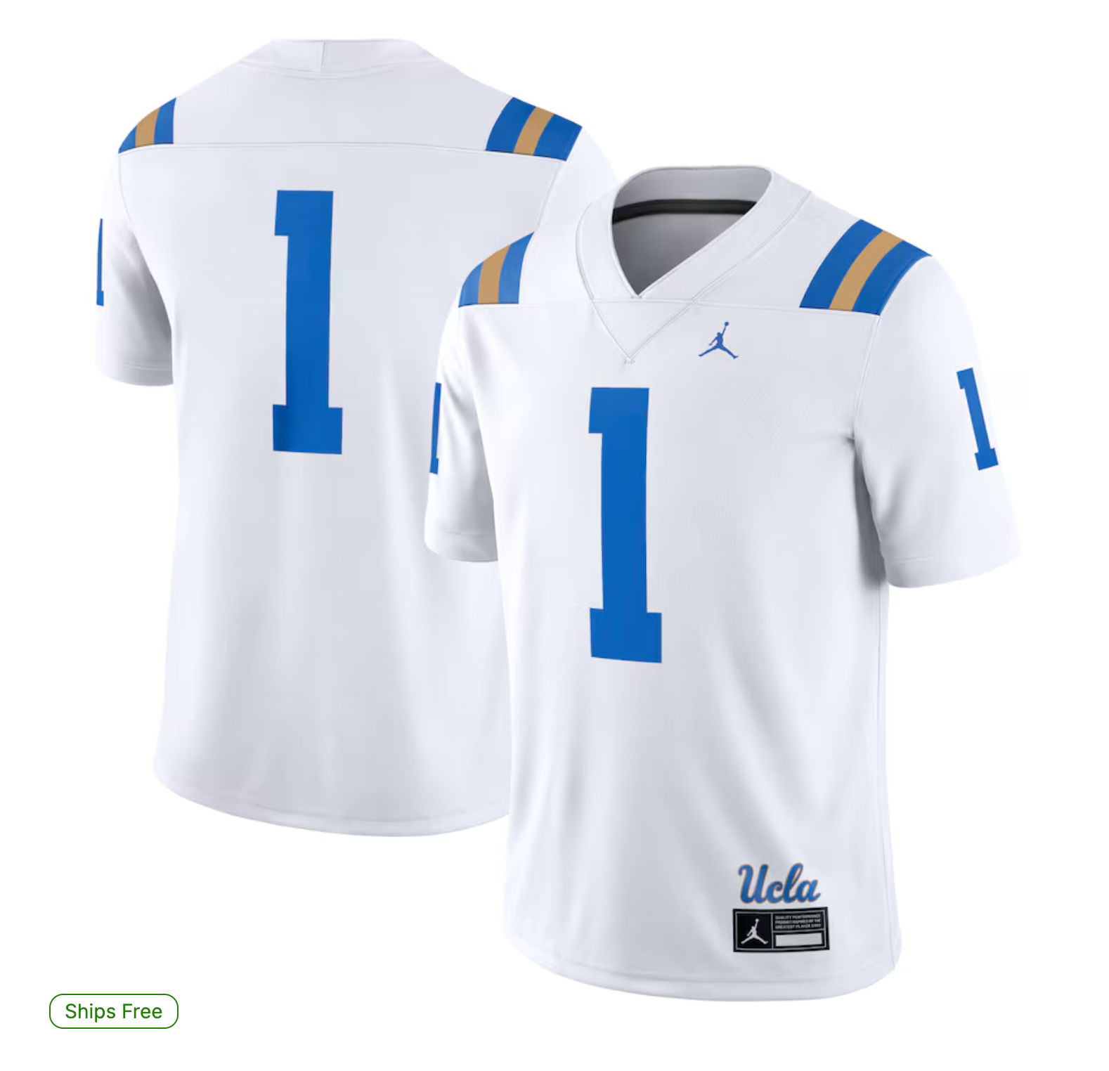 #1 UCLA Bruins Jordan Brand Game Jersey - White