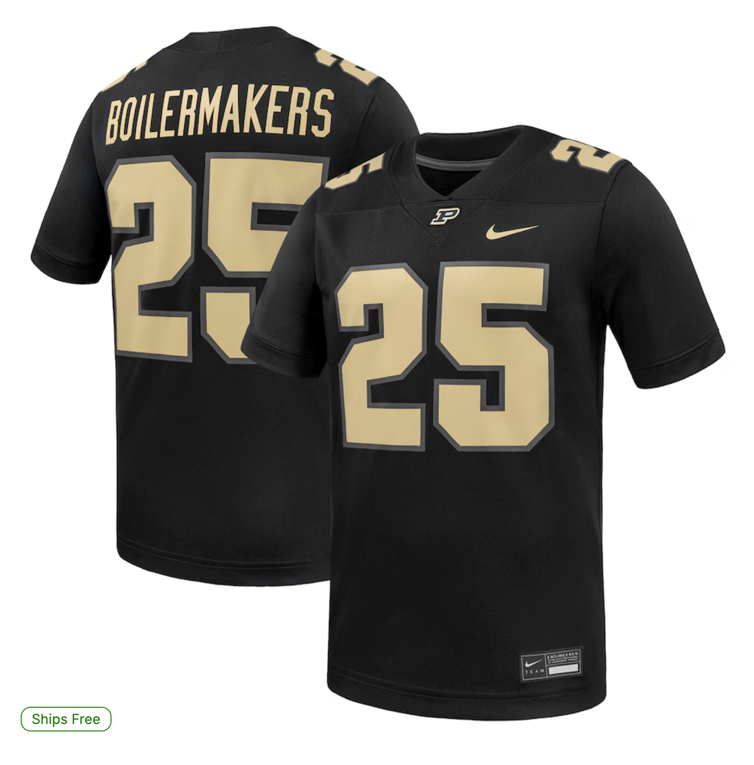 #25 Purdue Boilermakers Nike Untouchable Replica Game Jersey - Black