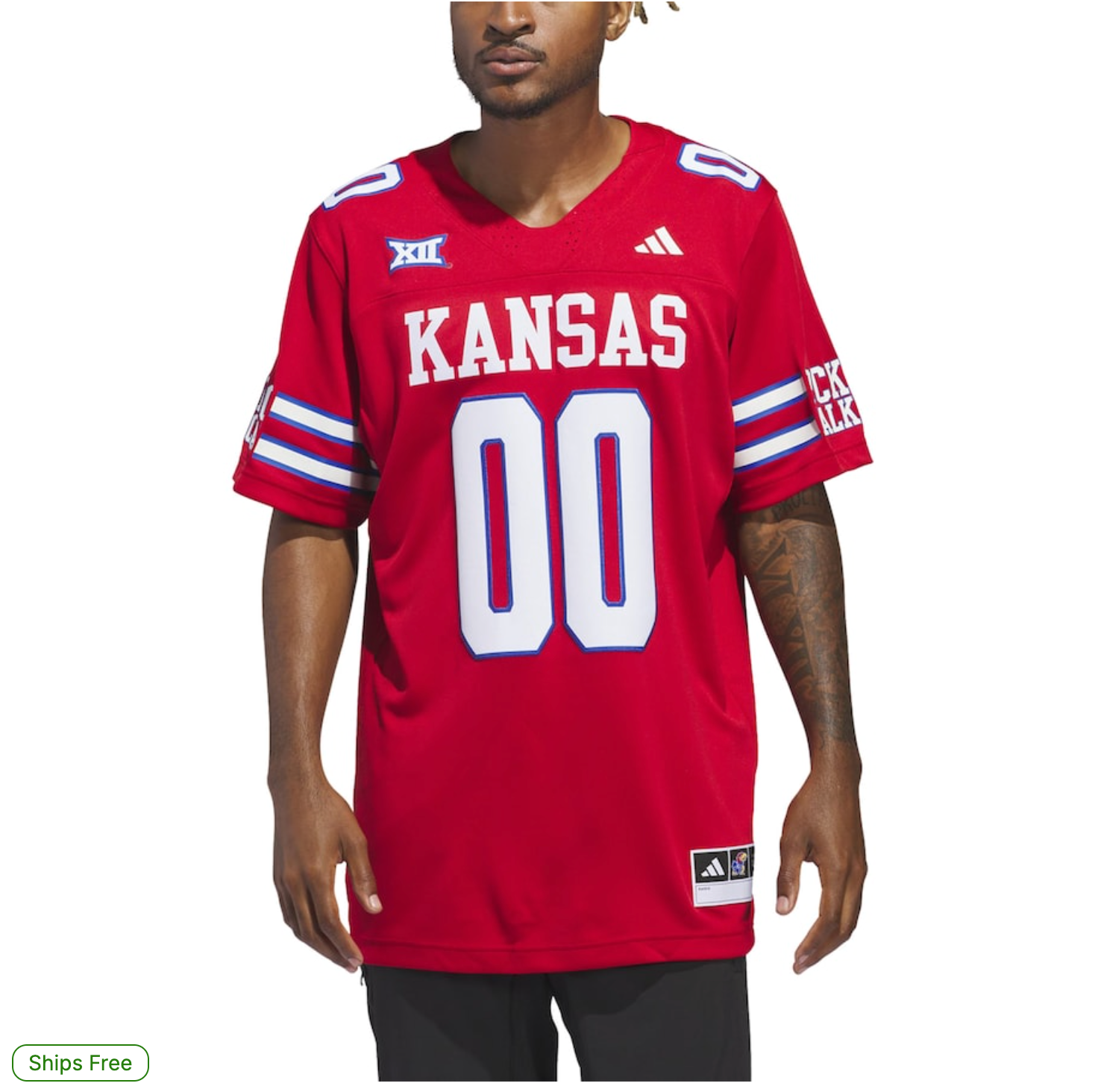 #00 Kansas Jayhawks adidas Alternate Premier Jersey – Red