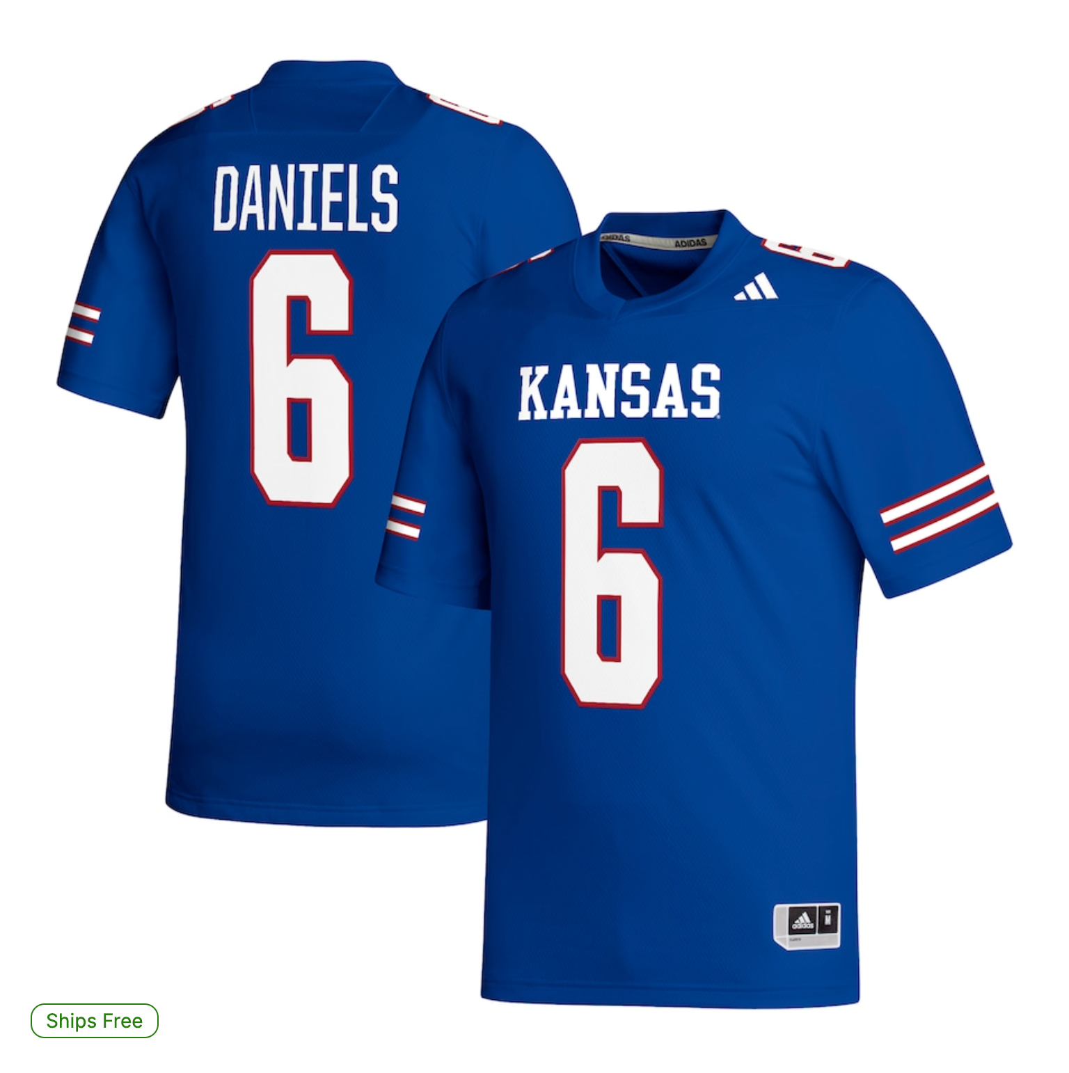 Jalon Daniels Kansas Jayhawks adidas NIL Replica Football Player Jersey - Royal