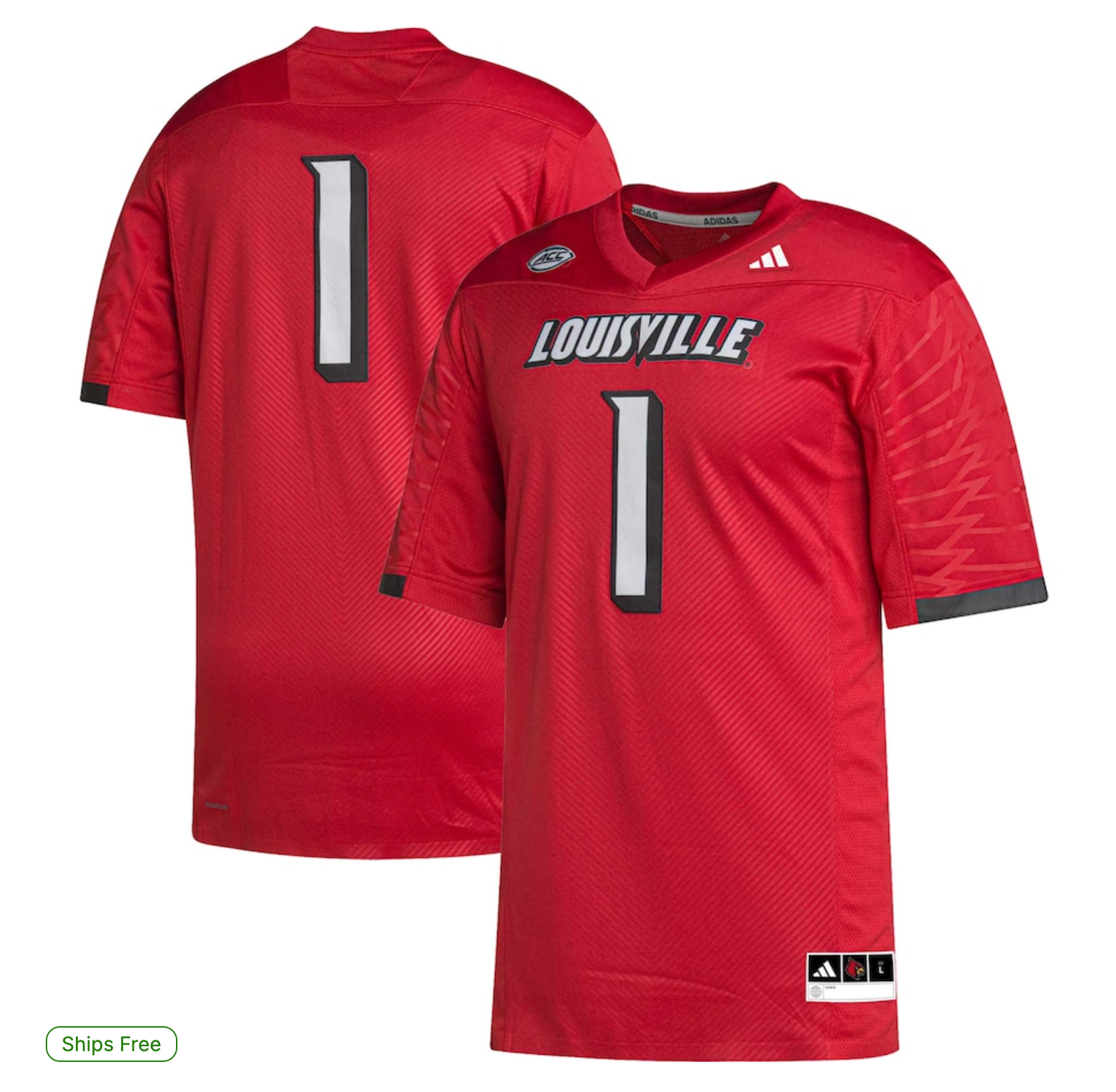 #1 Louisville Cardinals adidas Premier Football Jersey - Cardinal