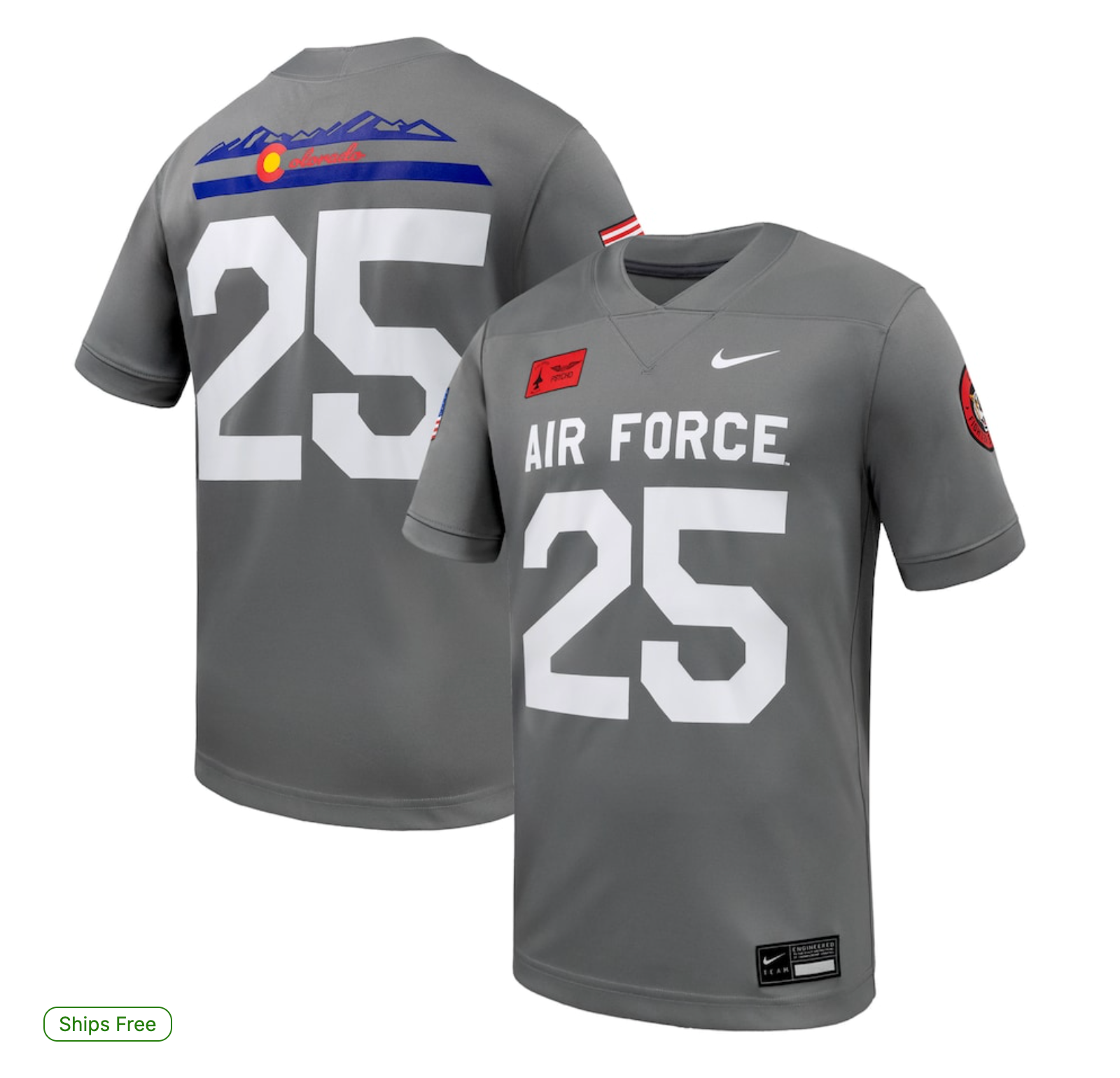#25 Air Force Falcons Nike APLS Fighting Falcon Collection Football Game Jersey - Gray