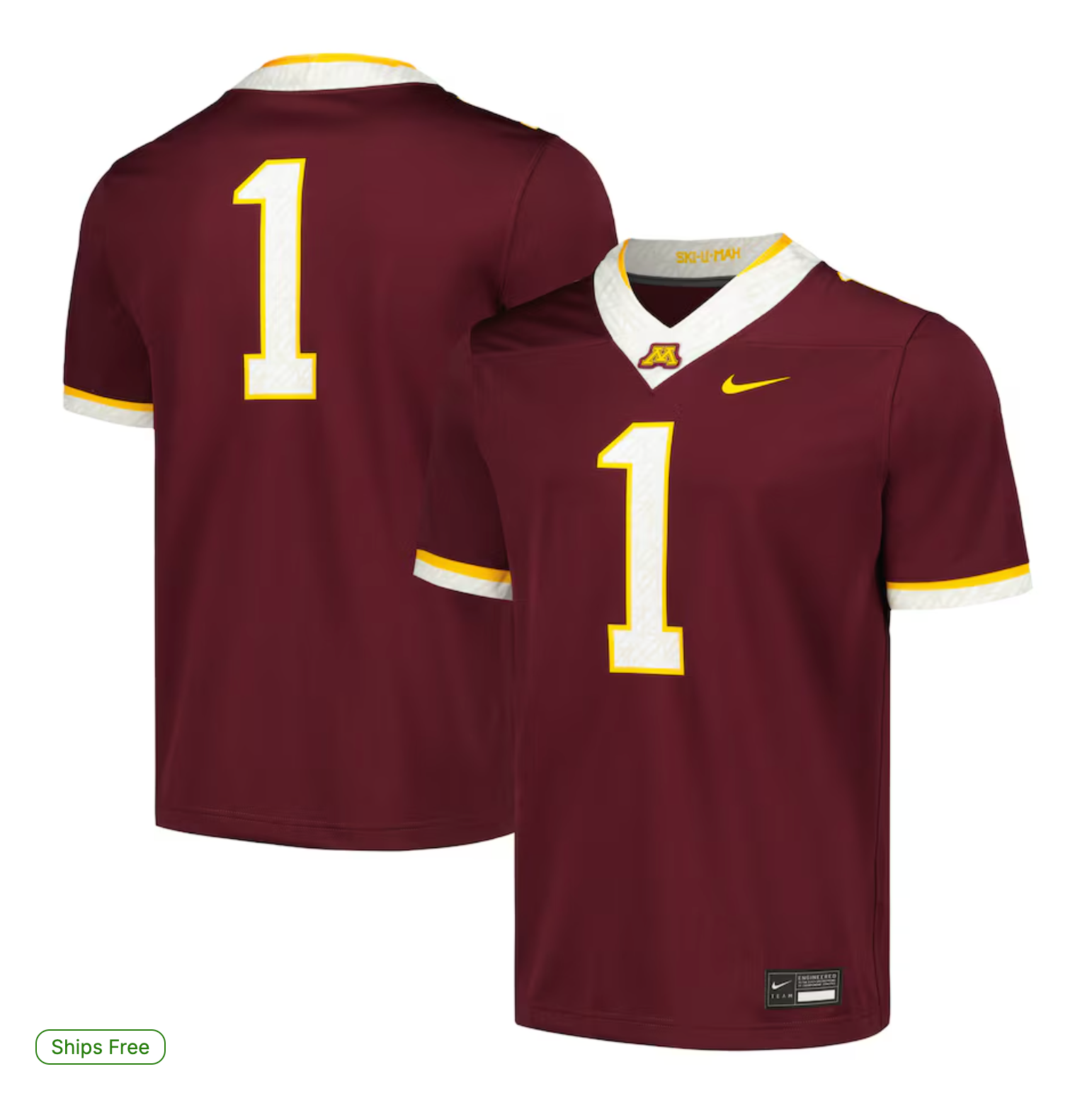 #1 Minnesota Golden Gophers Nike Untouchable Football Replica Jersey - Maroon