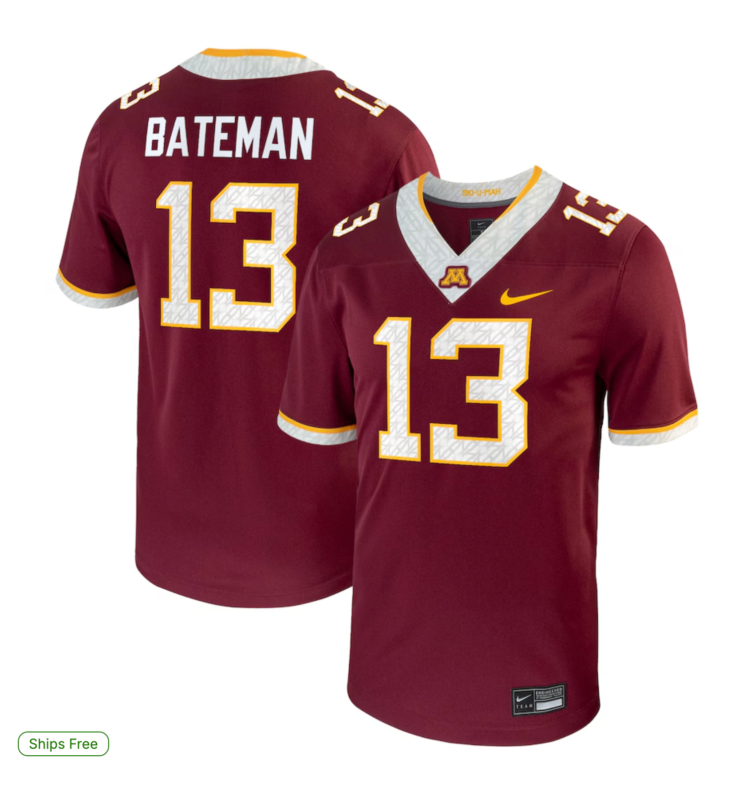 Rashod Bateman Minnesota Golden Gophers Nike Player Game Jersey - Maroon