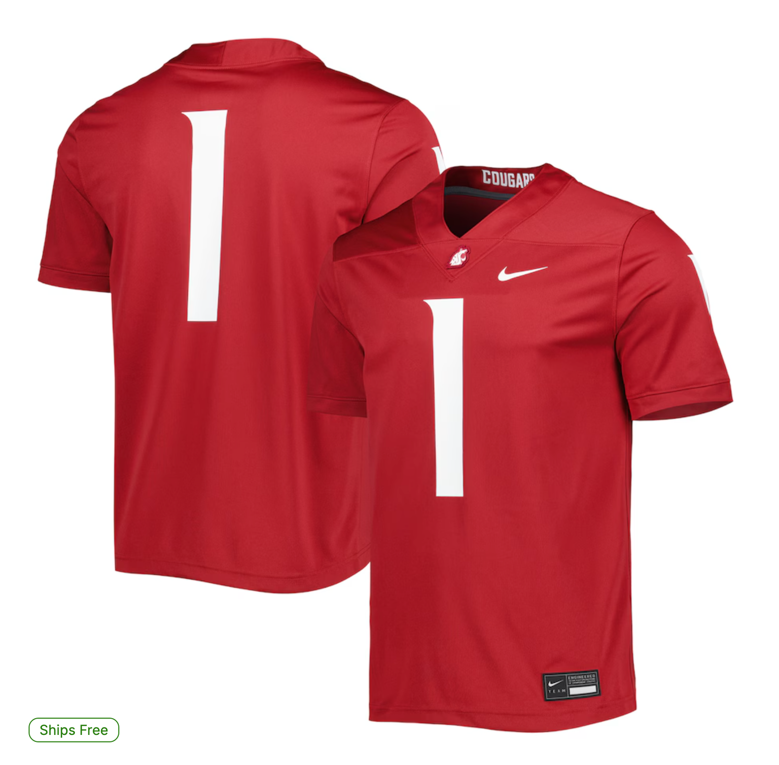 #1 Washington State Cougars Nike Untouchable Football Jersey - Crimson