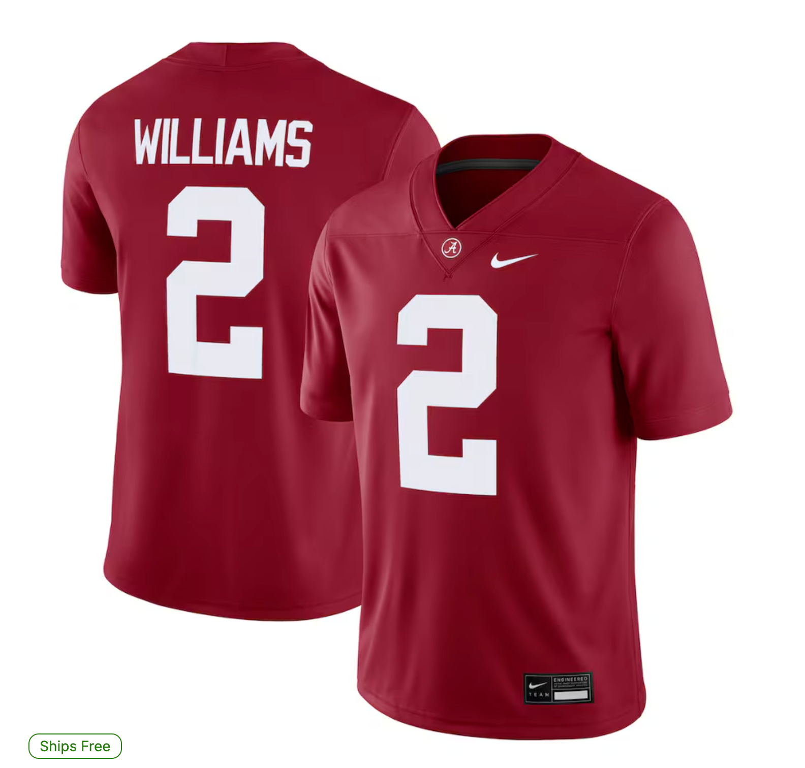 Ryan Williams Alabama Crimson Tide Nike NIL Football Game Jersey - Crimson
