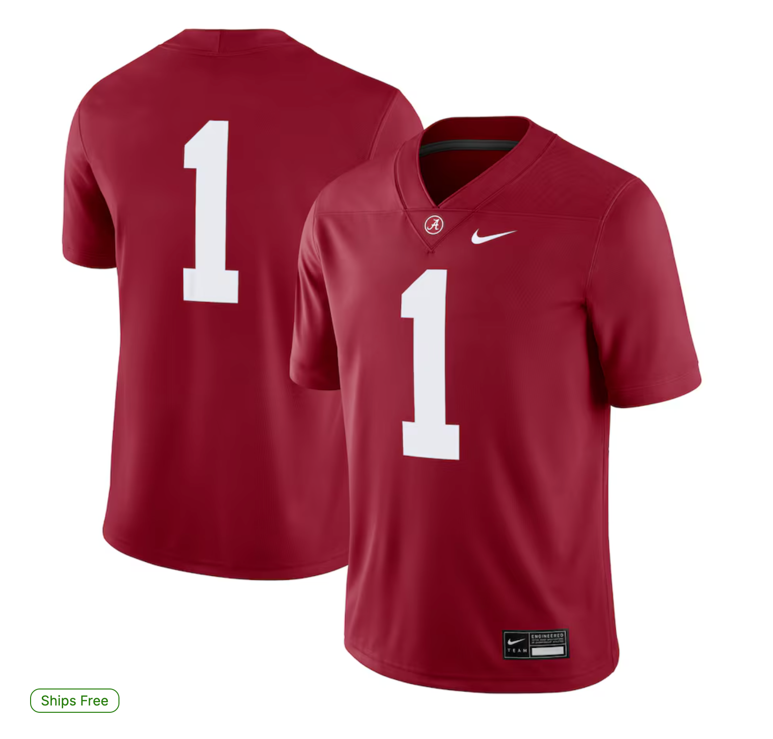 #1 Alabama Crimson Tide Nike Game Jersey - Crimson