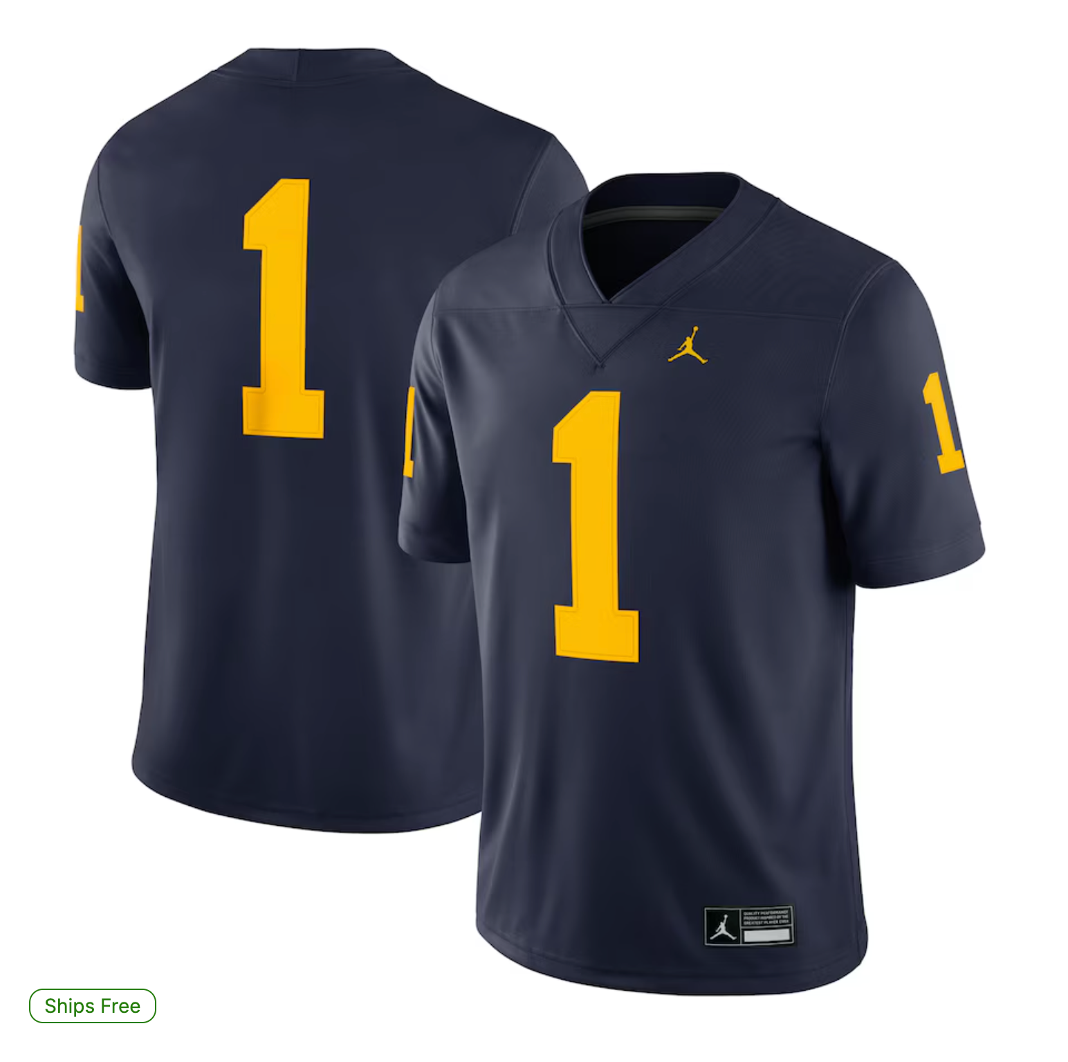 #1 Michigan Wolverines Jordan Brand Game Jersey - Navy