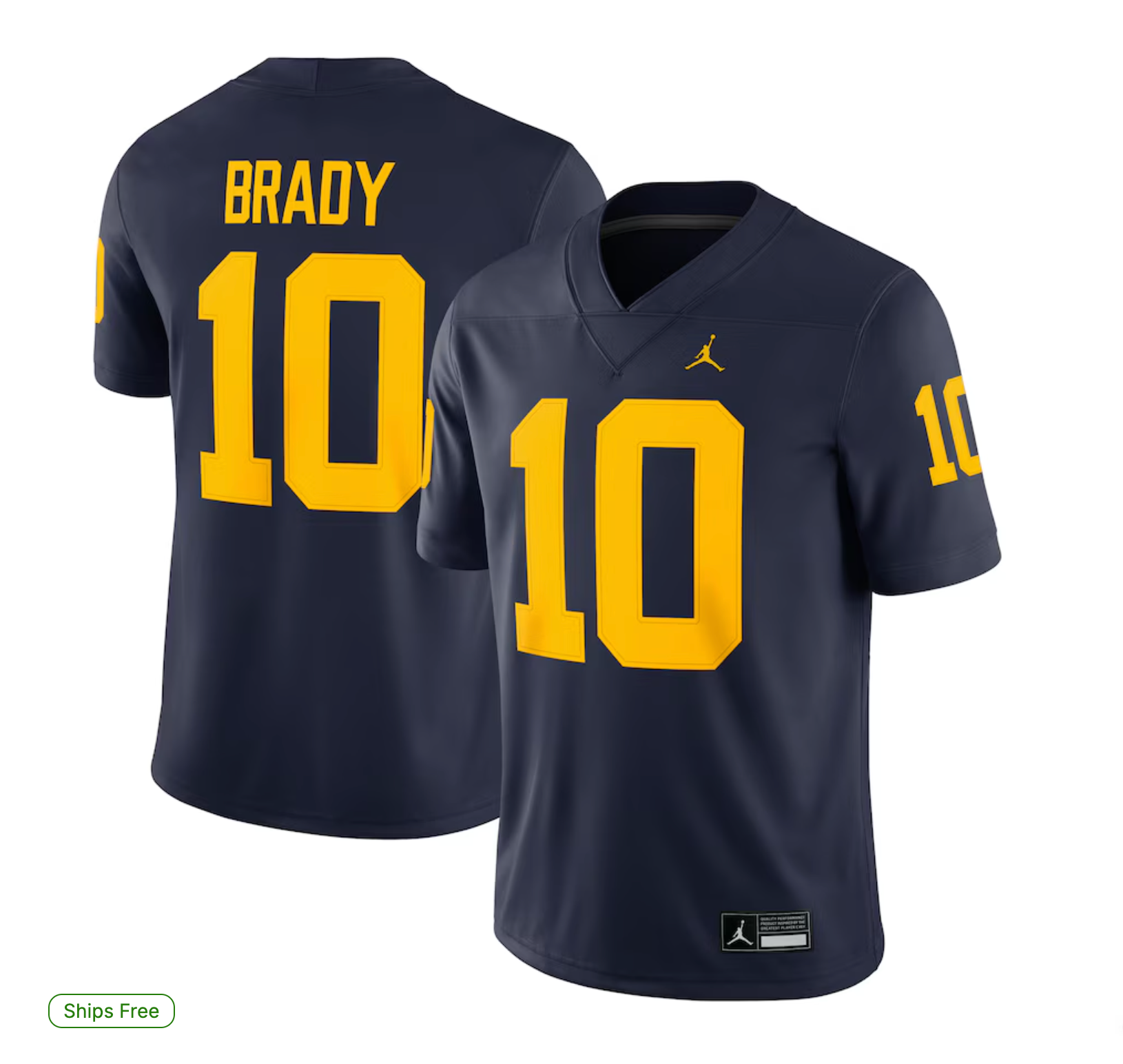 Tom Brady Michigan Wolverines Jordan Brand Game Jersey - Navy
