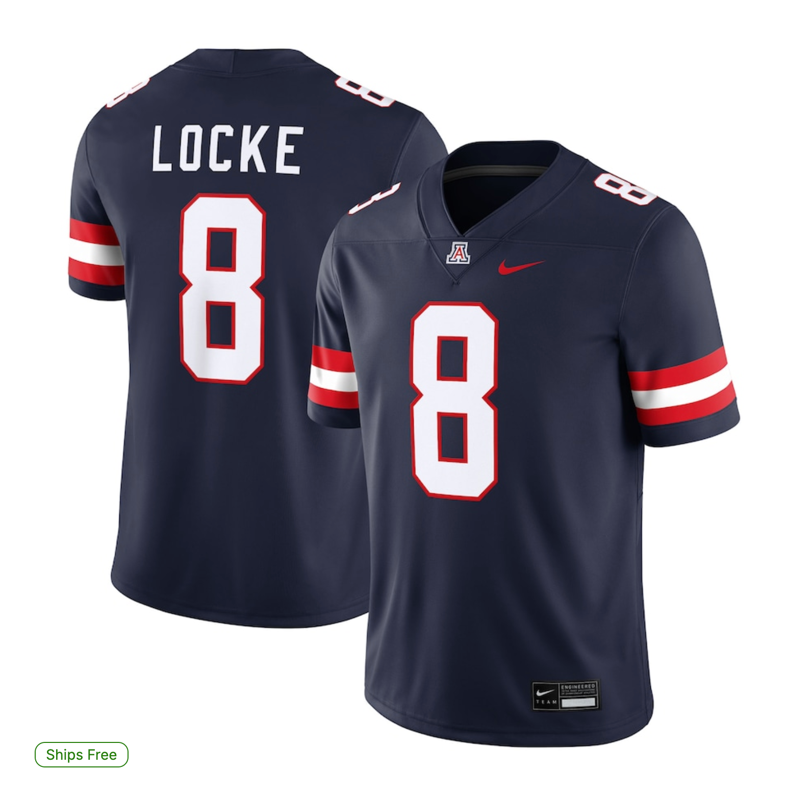 Braedyn Locke Arizona Wildcats Nike Home NIL Football Game Jersey - Navy