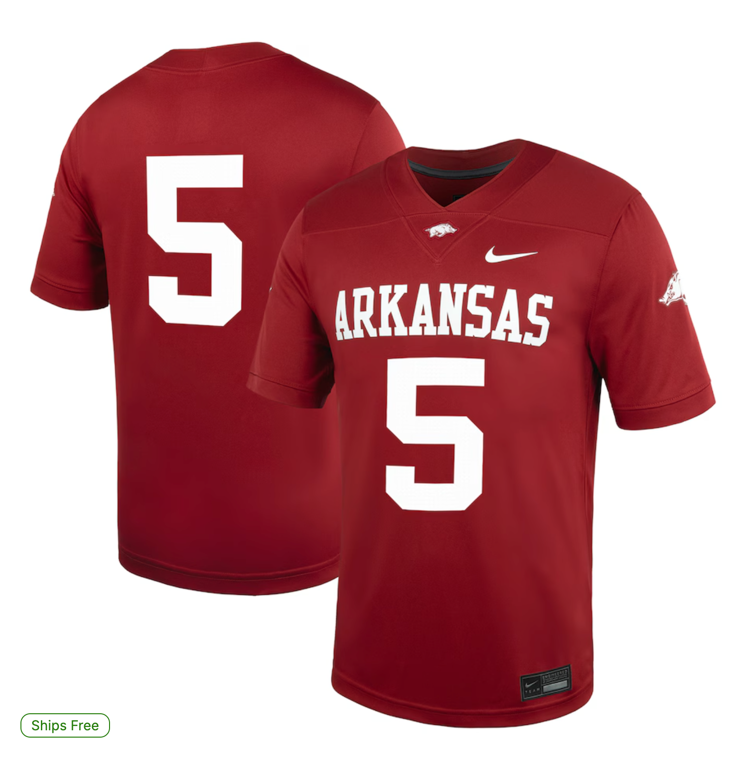 #5 Arkansas Razorbacks Nike Untouchable Football Jersey – Cardinal