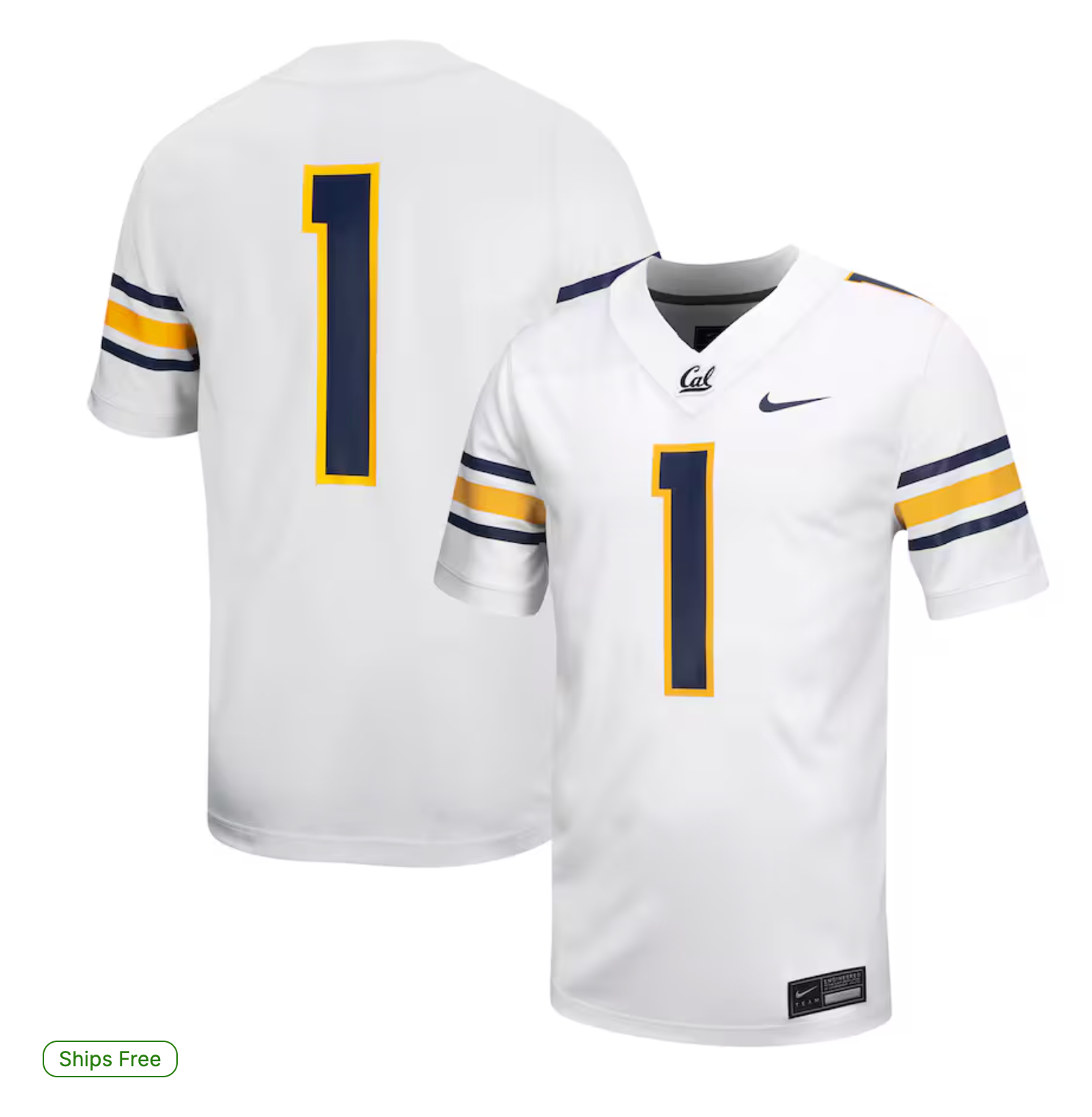 #1 Cal Bears Nike Untouchable Football Jersey – White