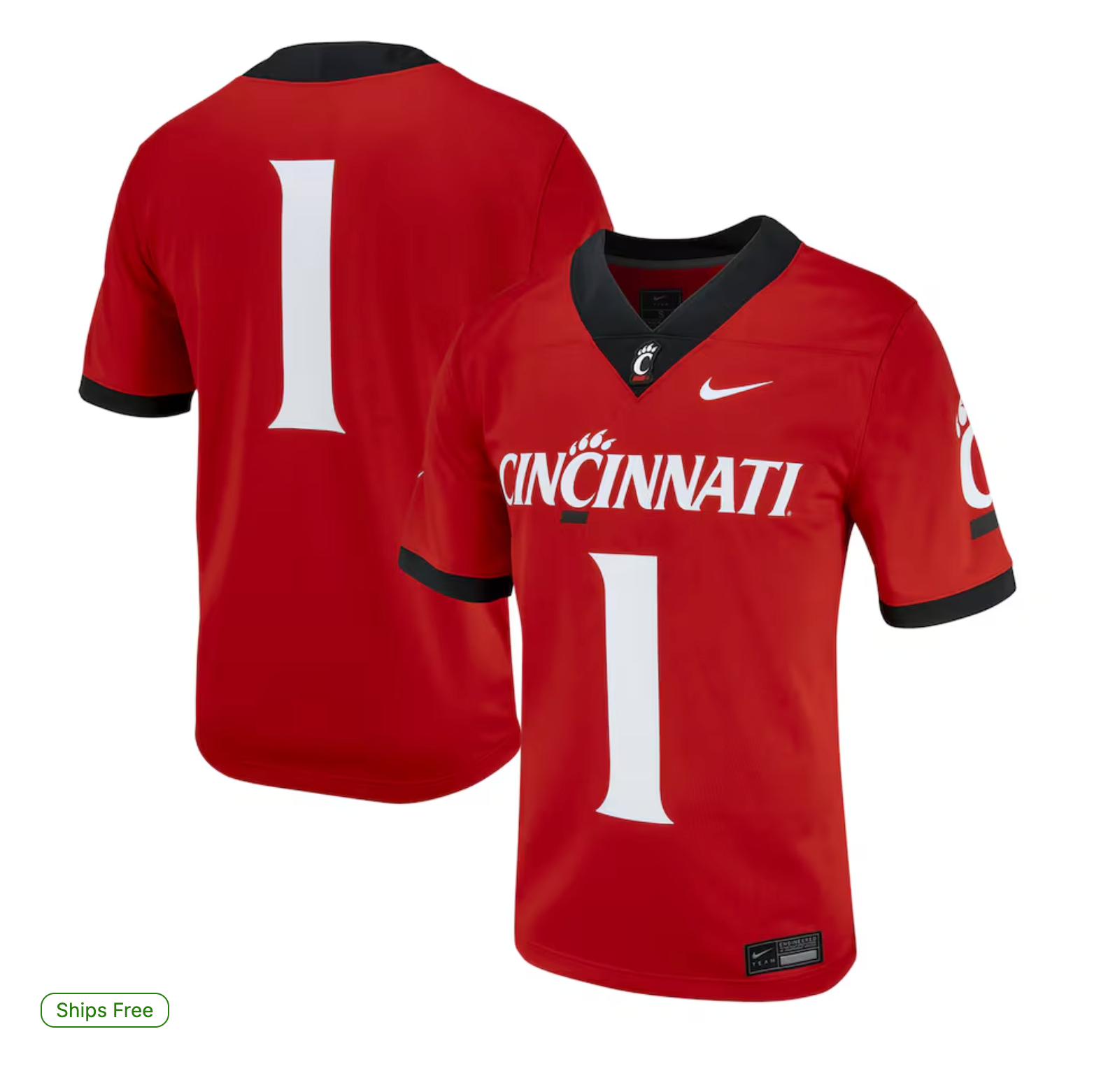 #1 Cincinnati Bearcats Nike Untouchable Football Jersey – Red