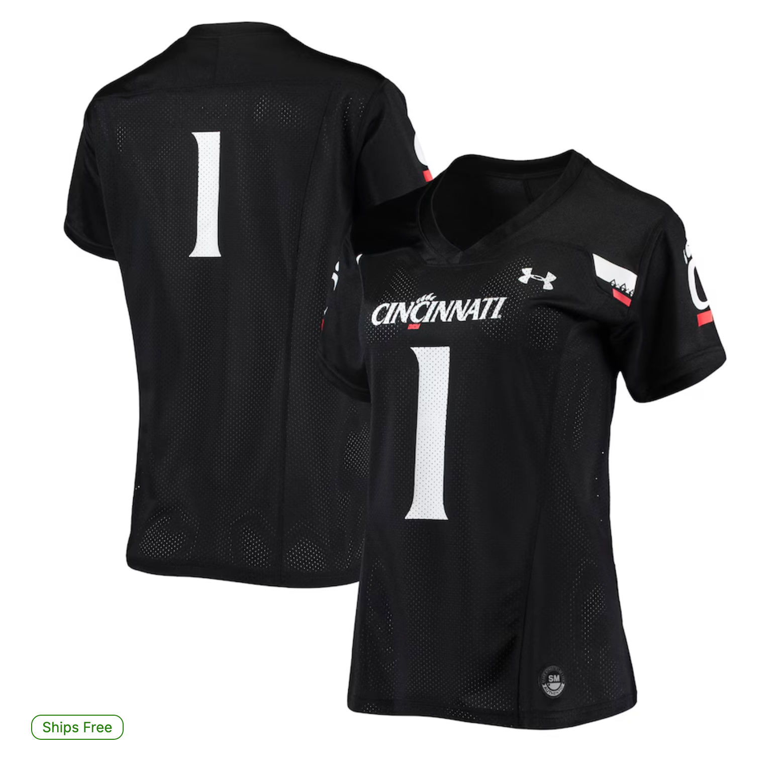 #1 Cincinnati Bearcats Under Armour Women's Replica Football Jersey - Black