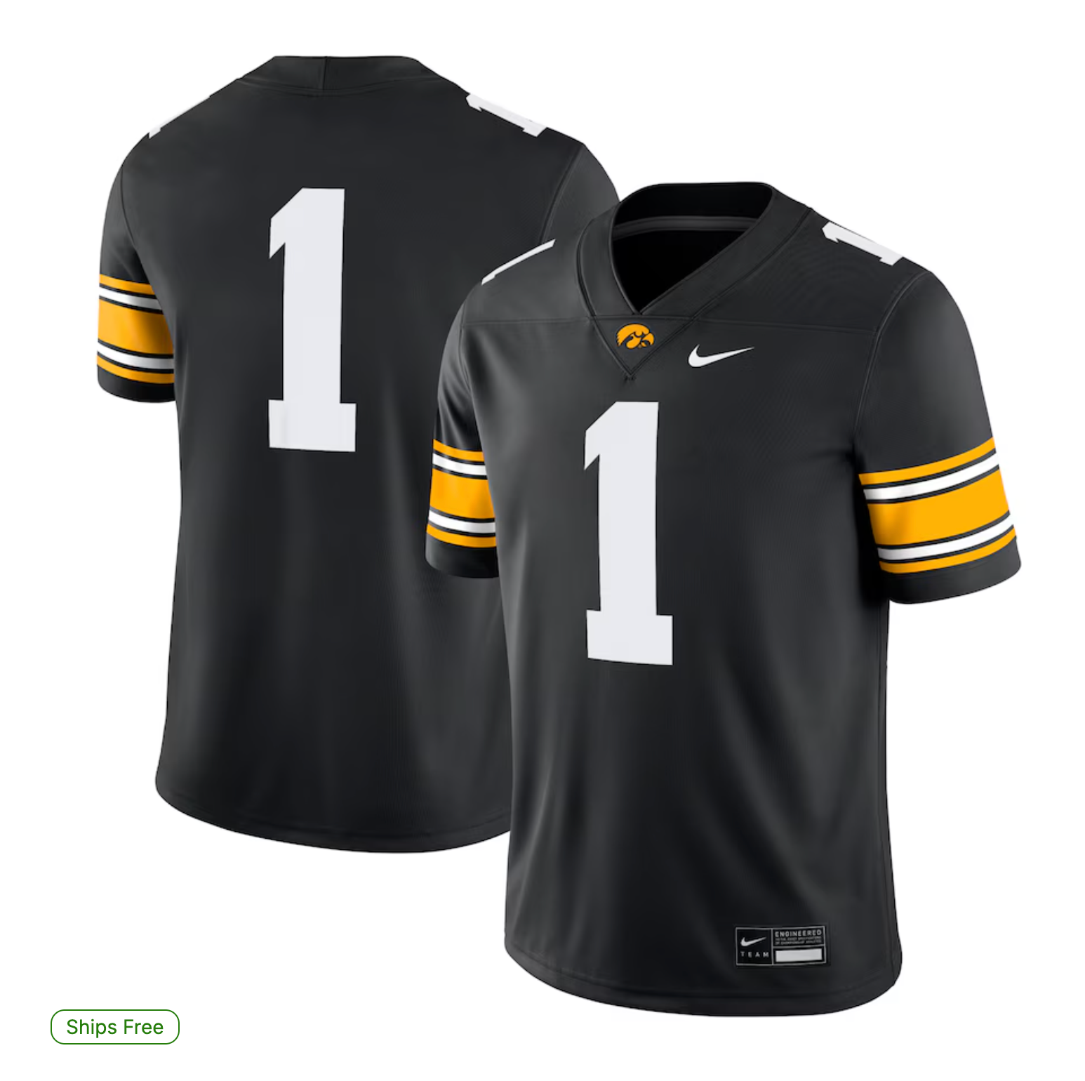 #1 Iowa Hawkeyes Nike Game Jersey - Black
