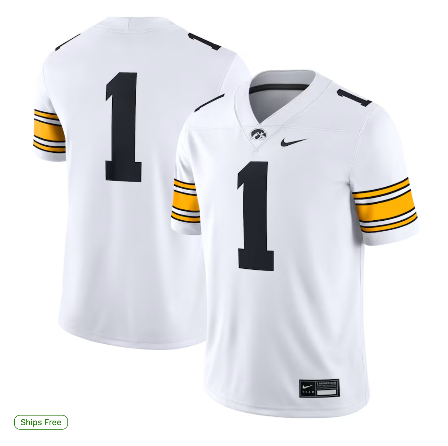 #1 Iowa Hawkeyes Nike Game Jersey - White