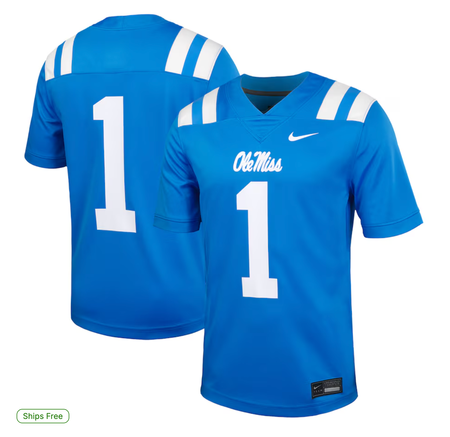 #1 Ole Miss Rebels Nike Untouchable Football Jersey – Powder Blue