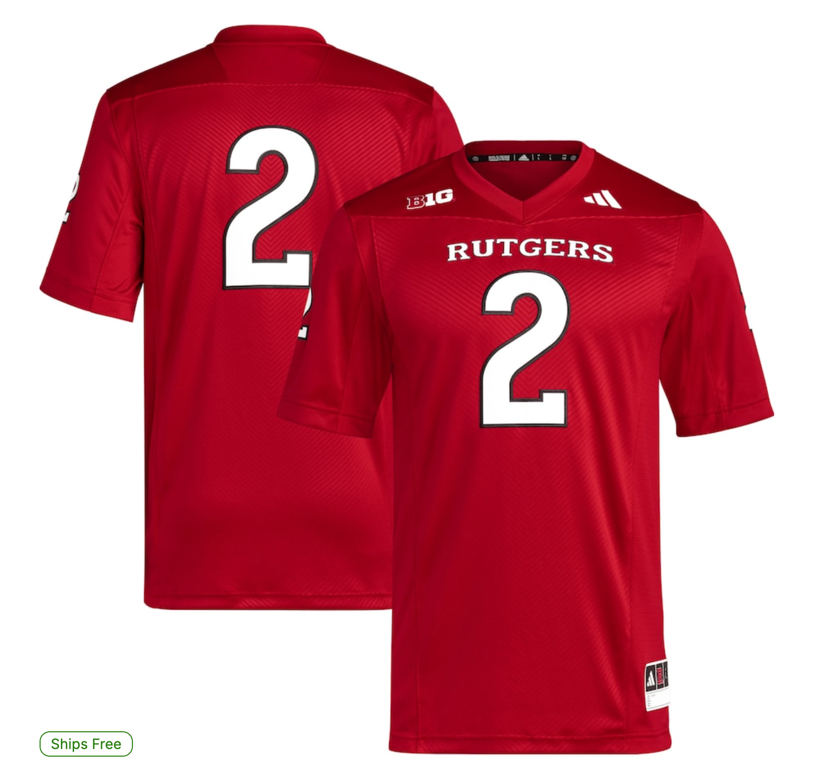 #2 Rutgers Scarlet Knights adidas Premier Football Jersey - Scarlet