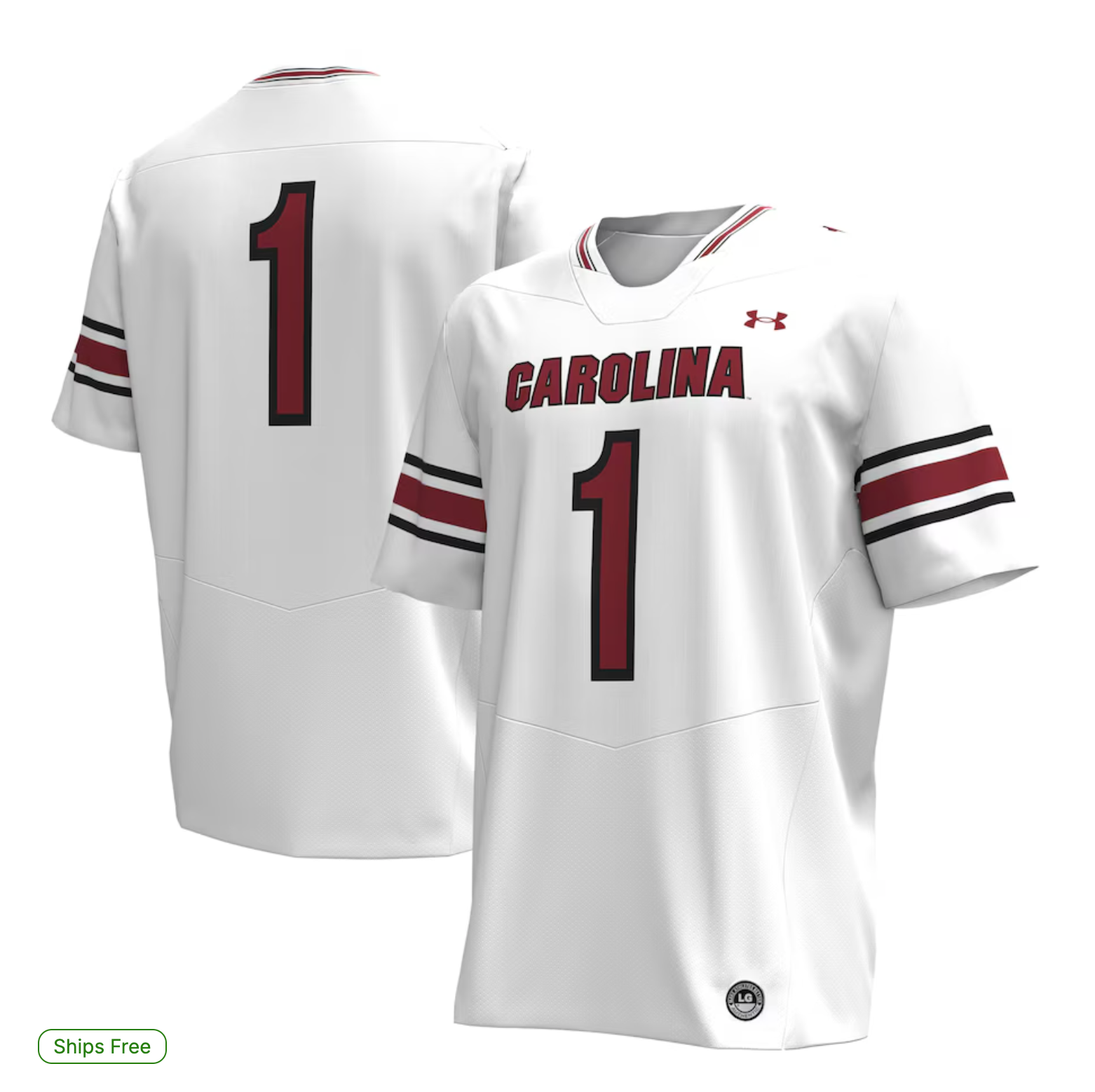 #1 South Carolina Gamecocks Under Armour Replica Football Jersey - White