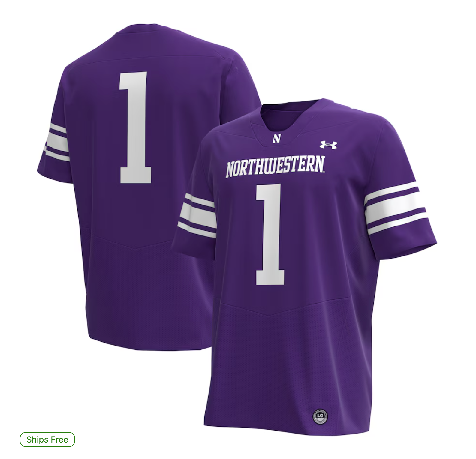 #1 Northwestern Wildcats Under Armour Replica Football Jersey - Purple