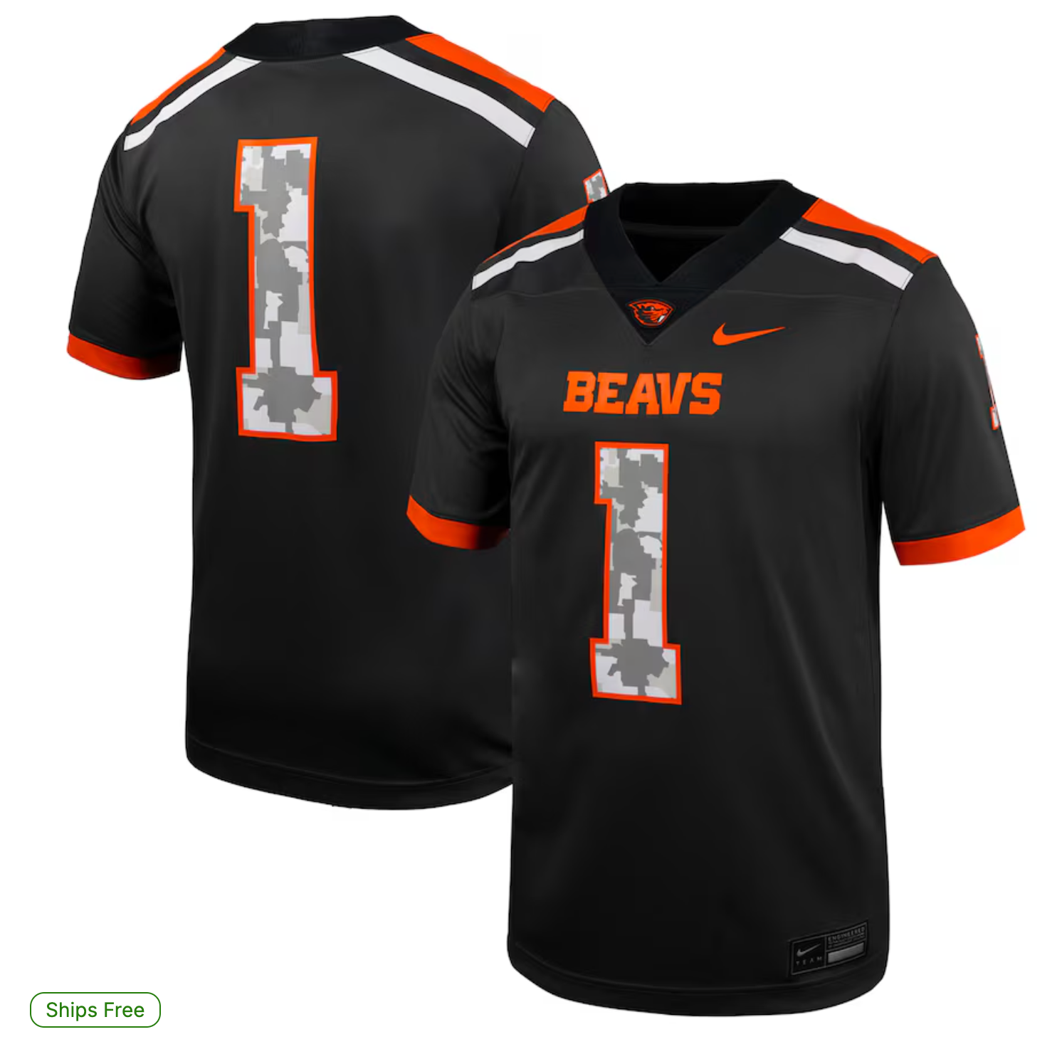 #1 Oregon State Beavers Nike Untouchable Replica Football Jersey - Anthracite