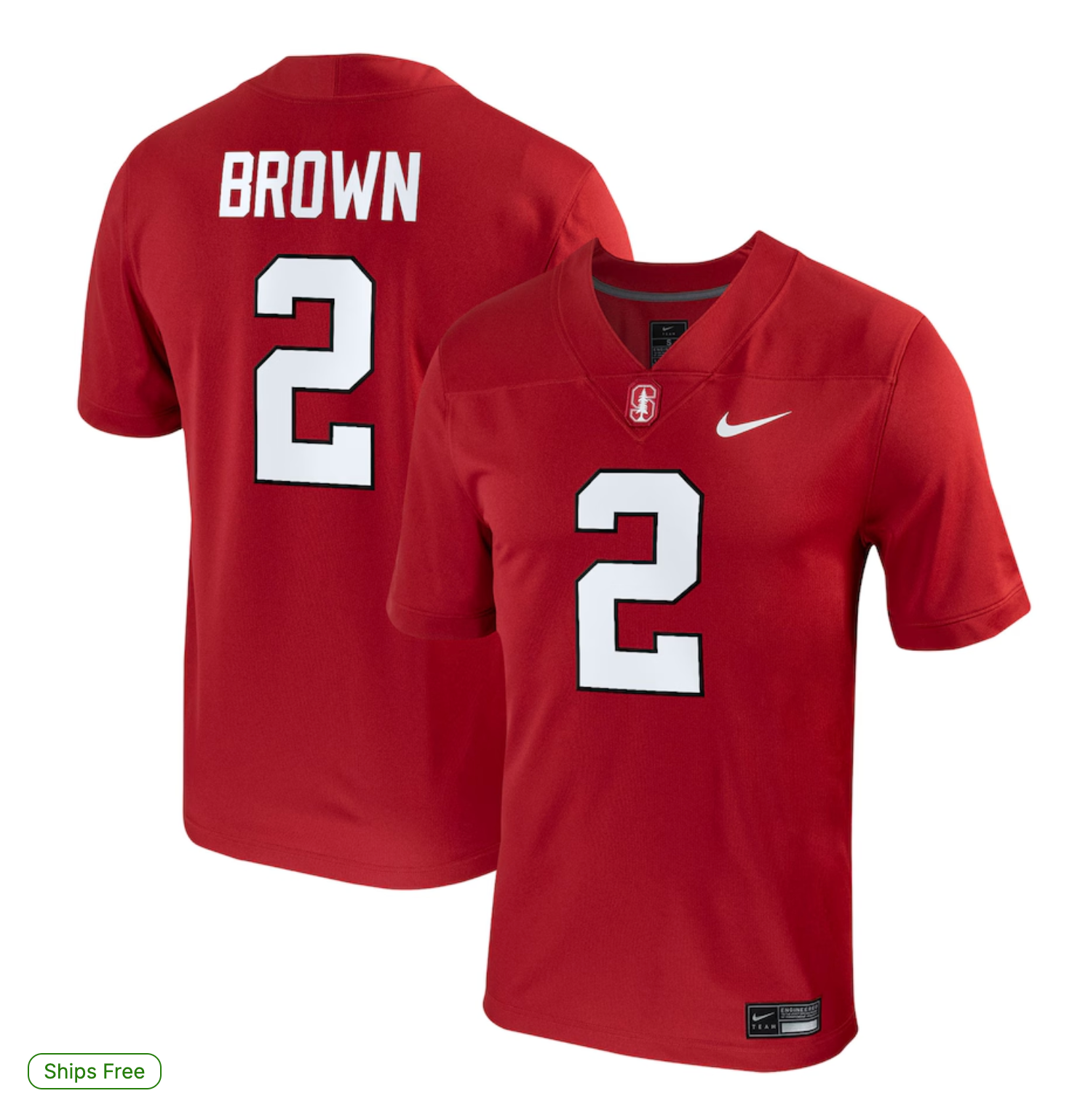 Elijah Brown Stanford Cardinal Nike Home NIL Football Game Jersey - Cardinal