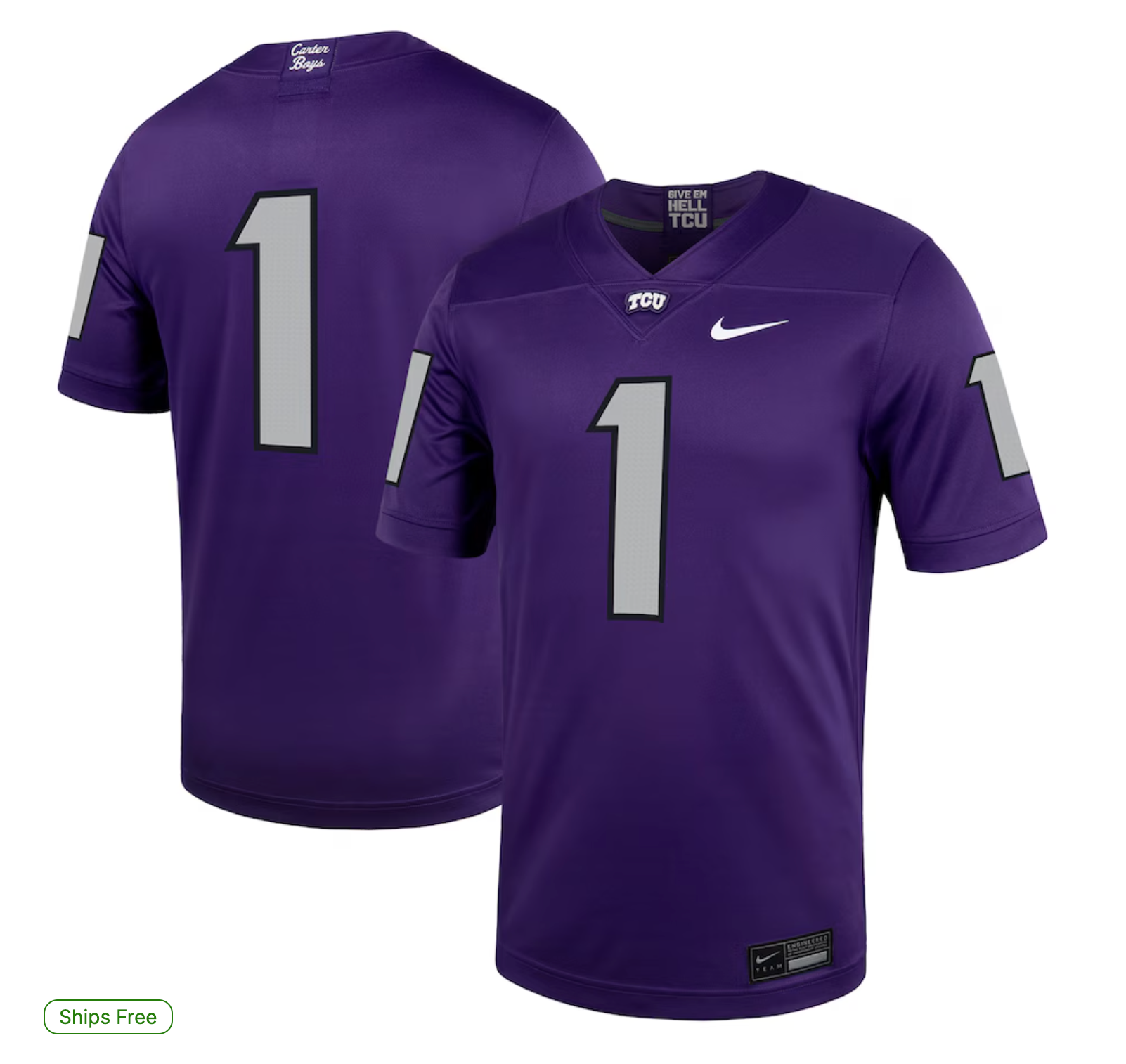 #1 TCU Horned Frogs Nike Untouchable Football Jersey – Purple