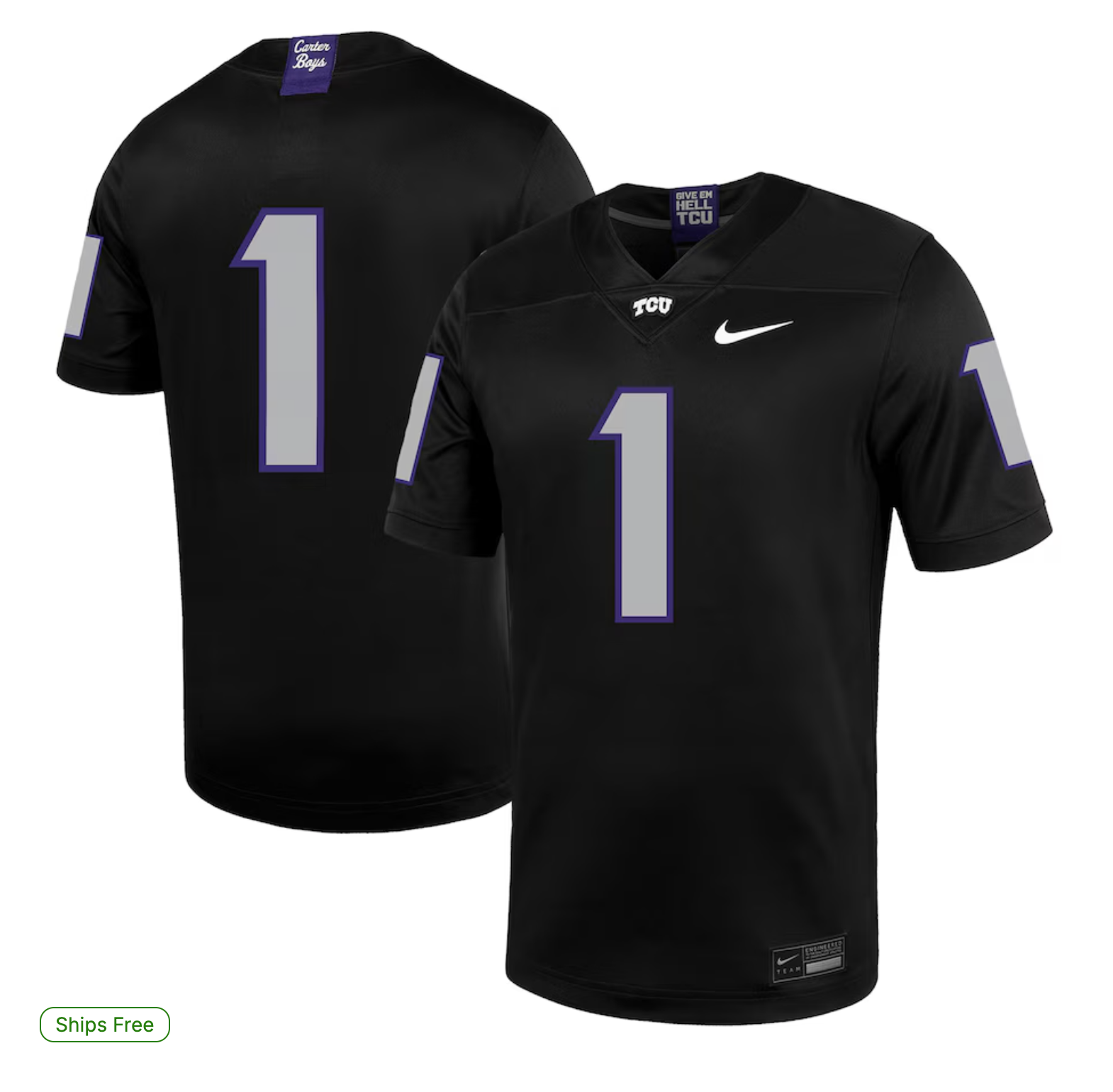 #1 TCU Horned Frogs Nike Untouchable Football Jersey – Black
