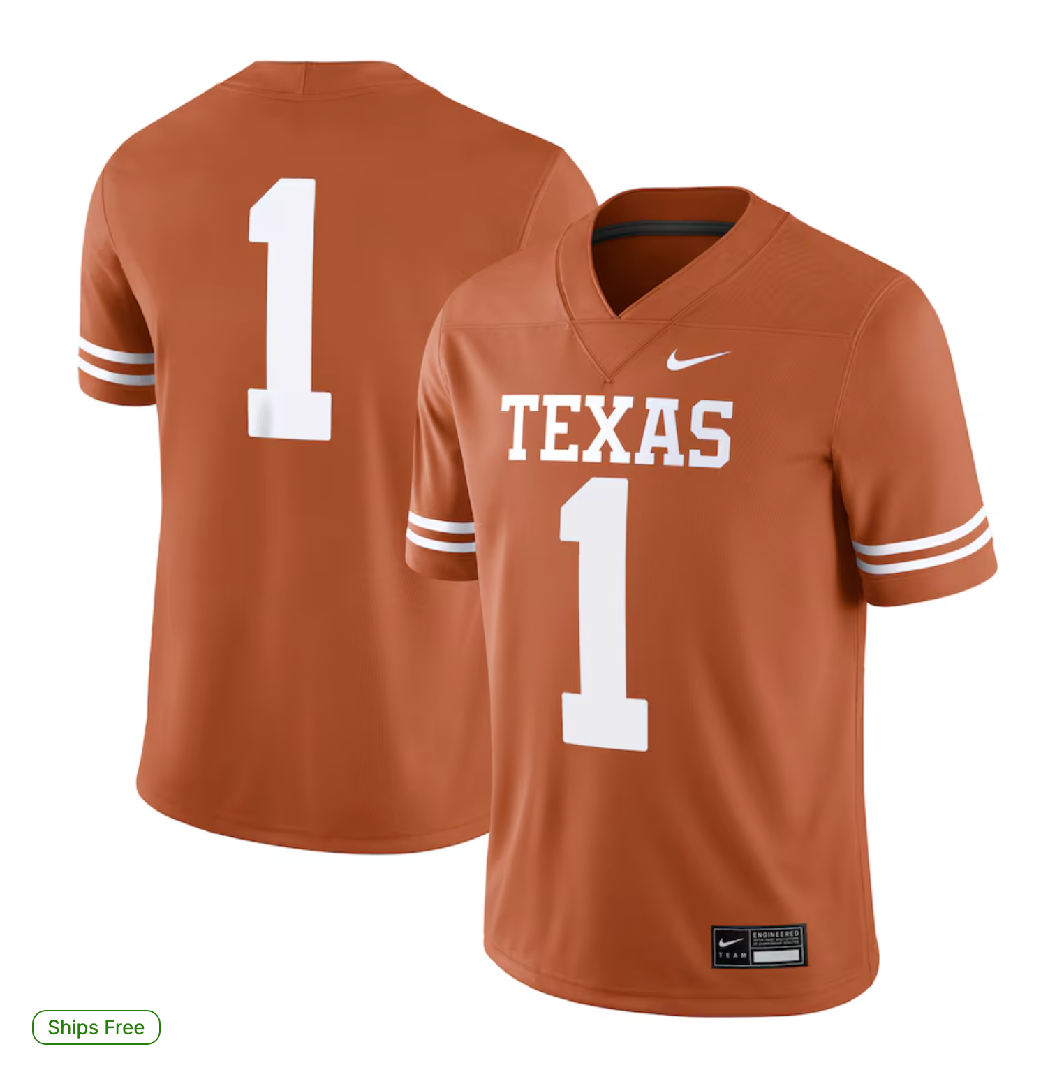#1 Texas Longhorns Nike Game Jersey - Texas Orange