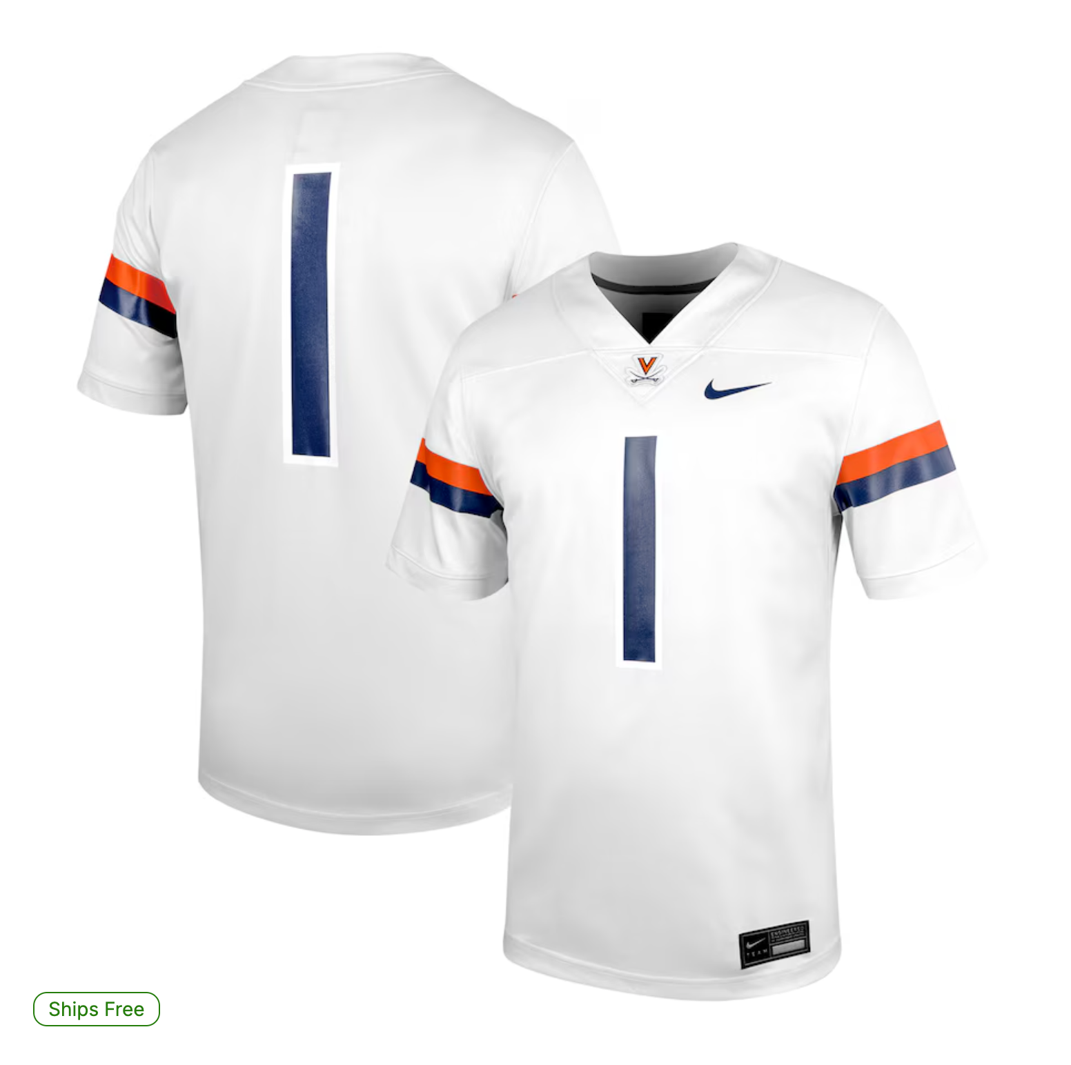 #1 Virginia Cavaliers Nike Untouchable Football Jersey – White