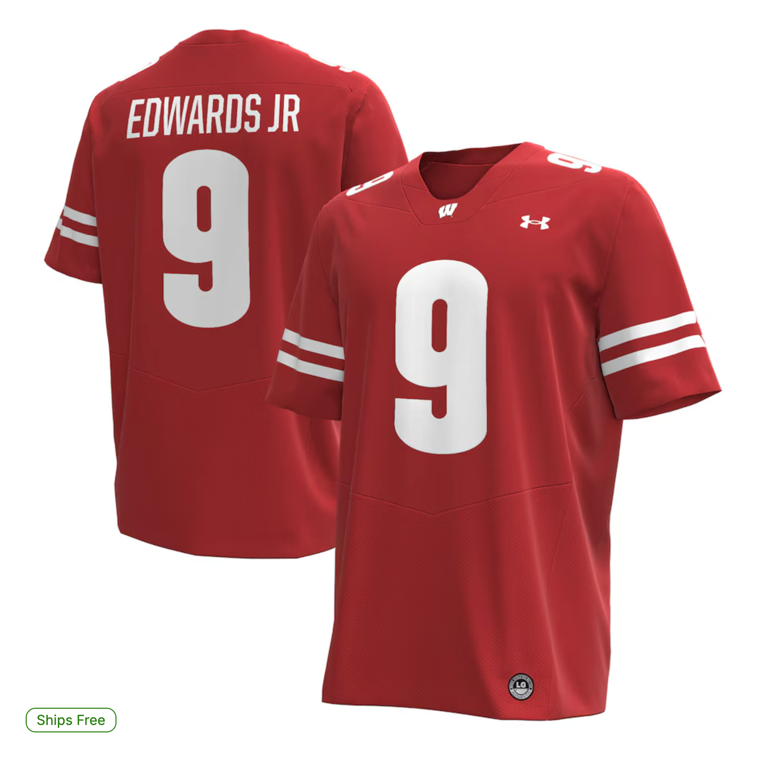 Billy Edwards Jr Wisconsin Badgers Under Armour Home NIL Football Replica Jersey - Red