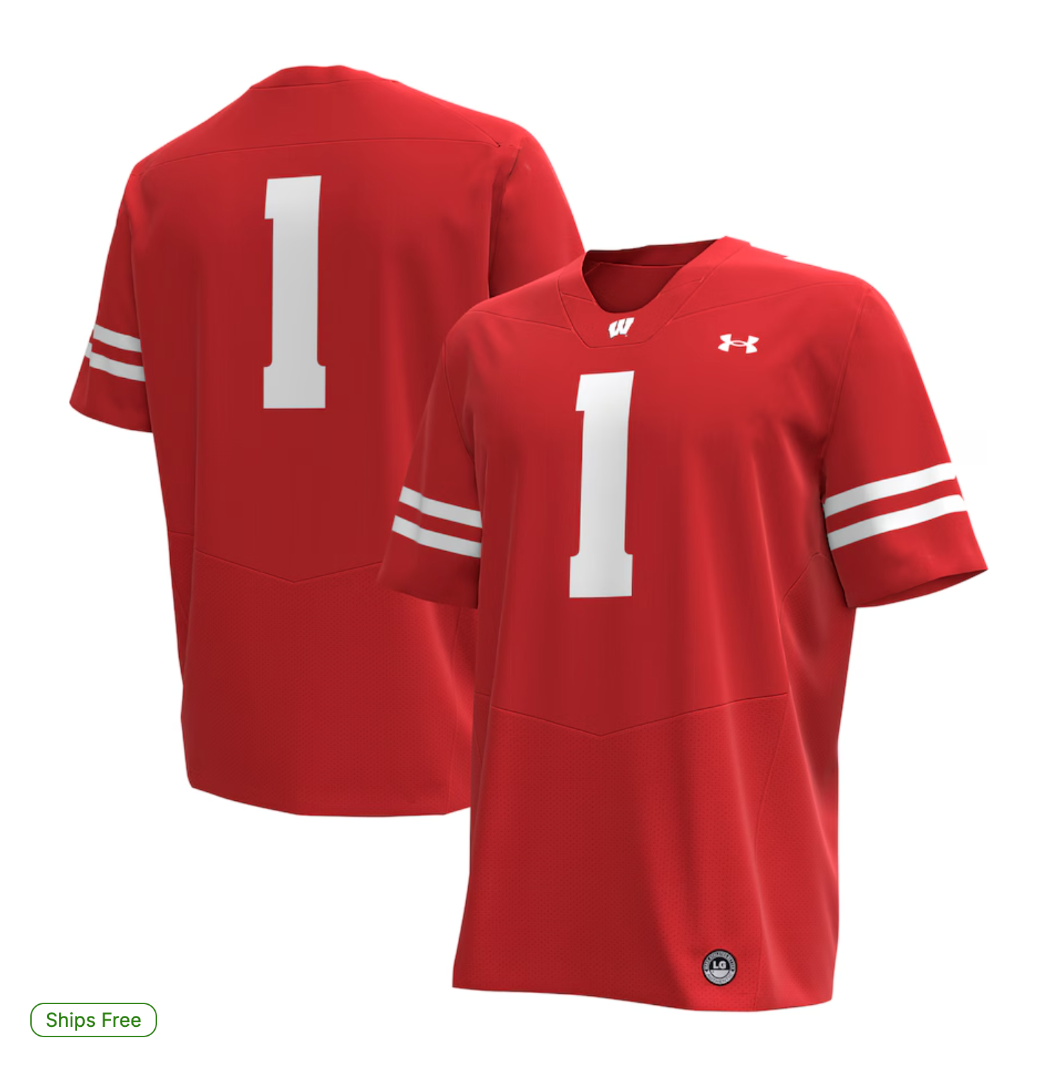 #1 Wisconsin Badgers Under Armour Replica Football Jersey - Red