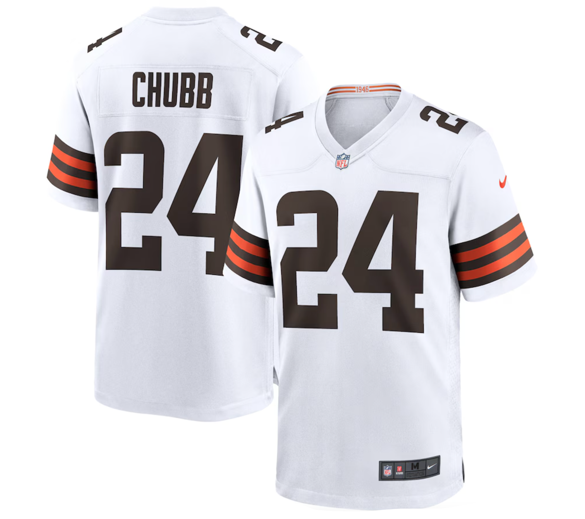 Men's Cleveland Browns Nick Chubb Nike White Game Player Jersey