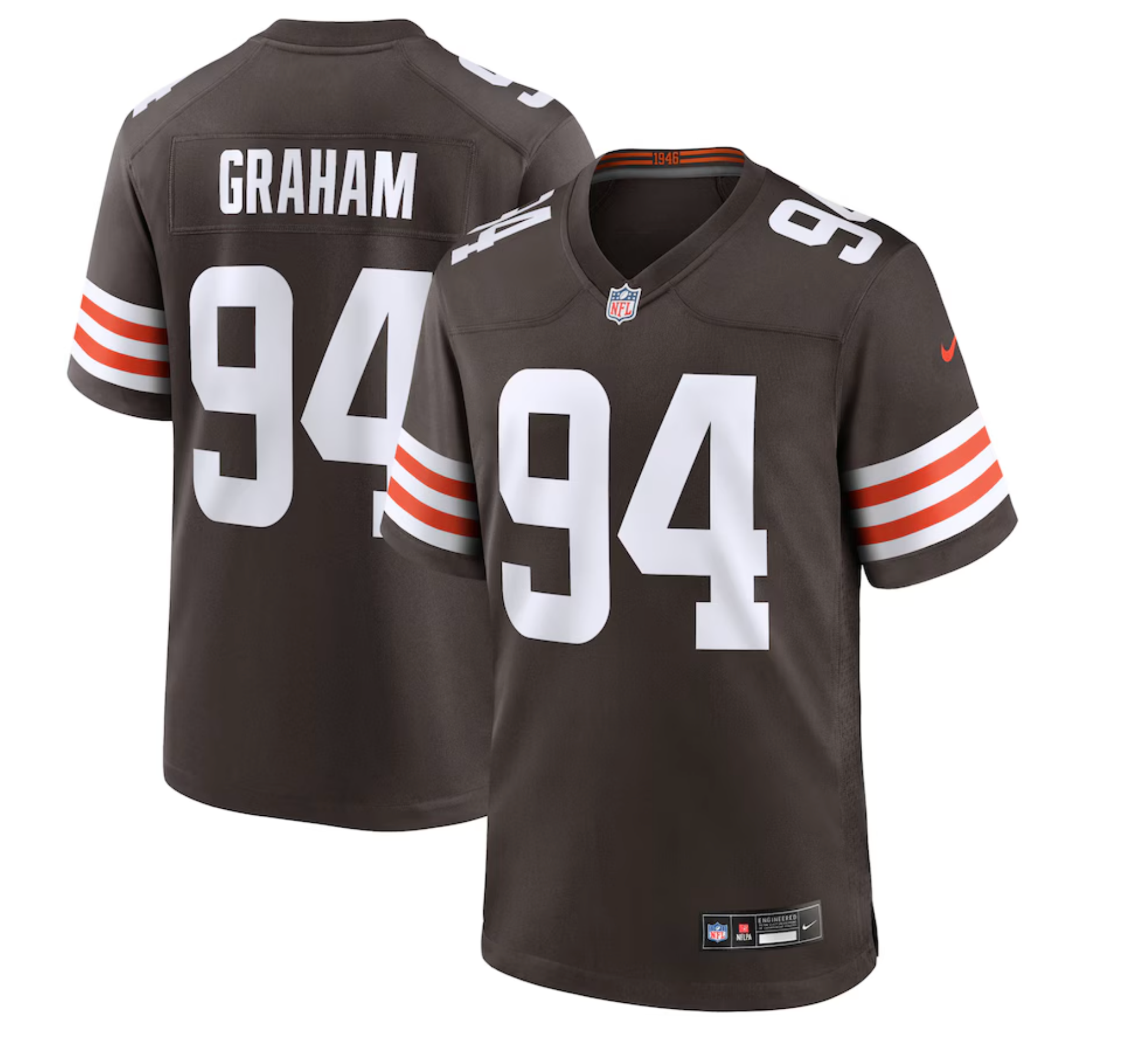 Men's Cleveland Browns Mason Graham Nike Brown 2025 NFL Draft First Round Pick Game Jersey