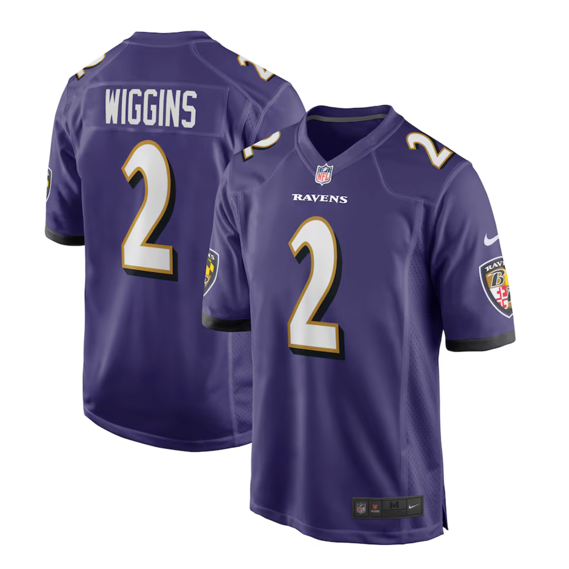 Men's Baltimore Ravens Nate Wiggins Nike Purple Player Game Jersey