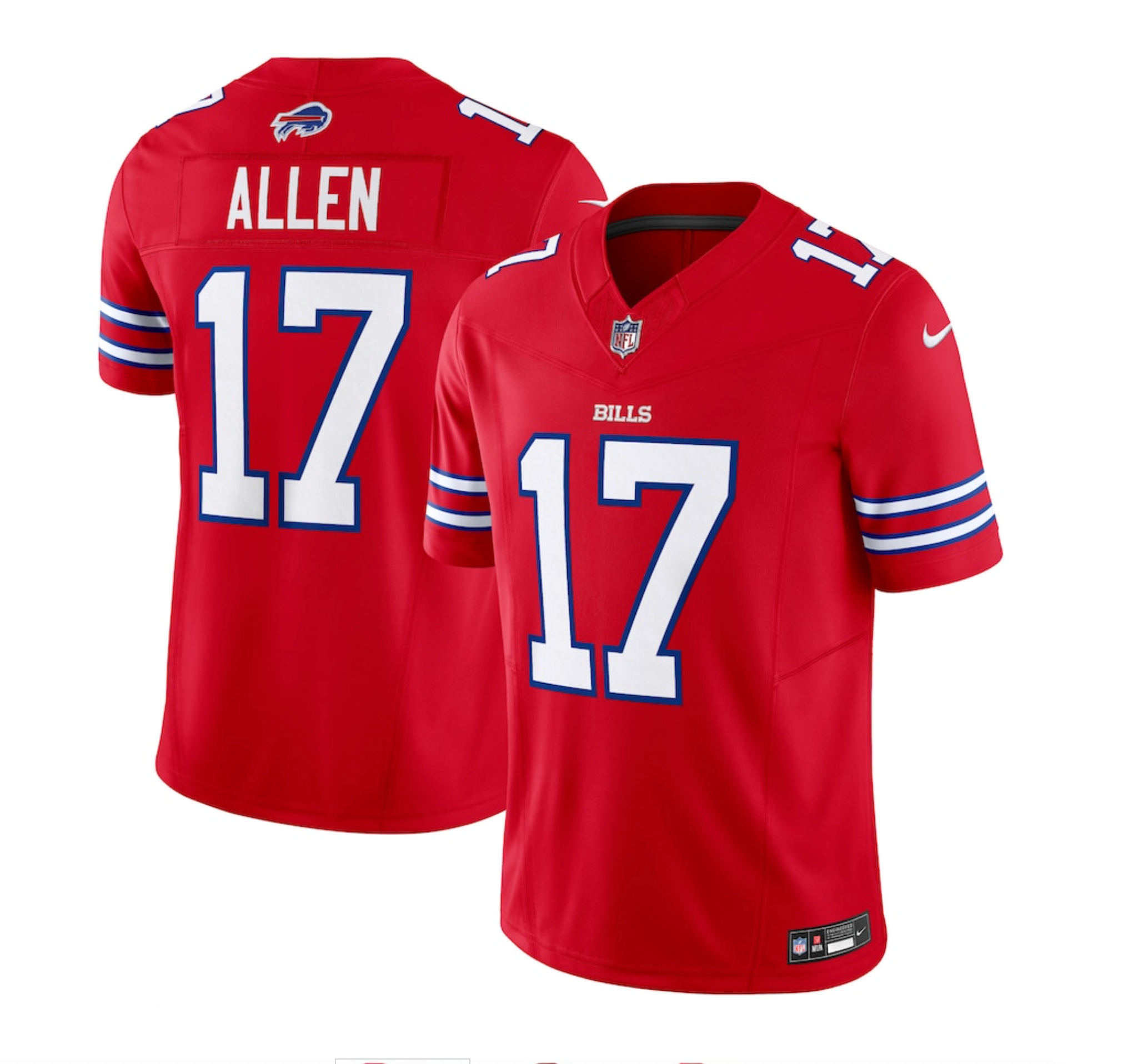 Men's Buffalo Bills Josh Allen Nike Red Vapor F.U.S.E. Limited Jersey