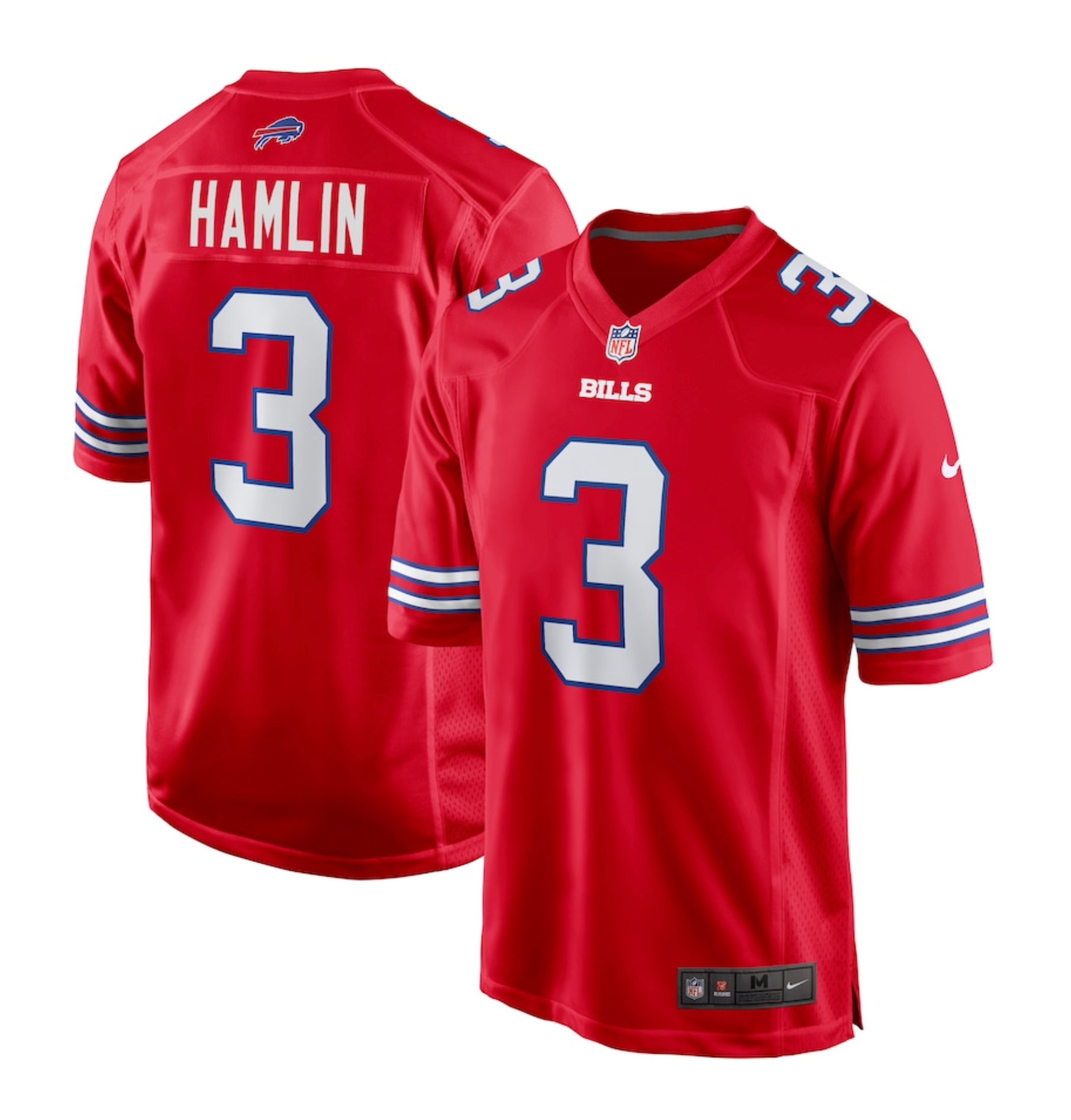 Men's Buffalo Bills Damar Hamlin Nike Red Alternate Game Jersey