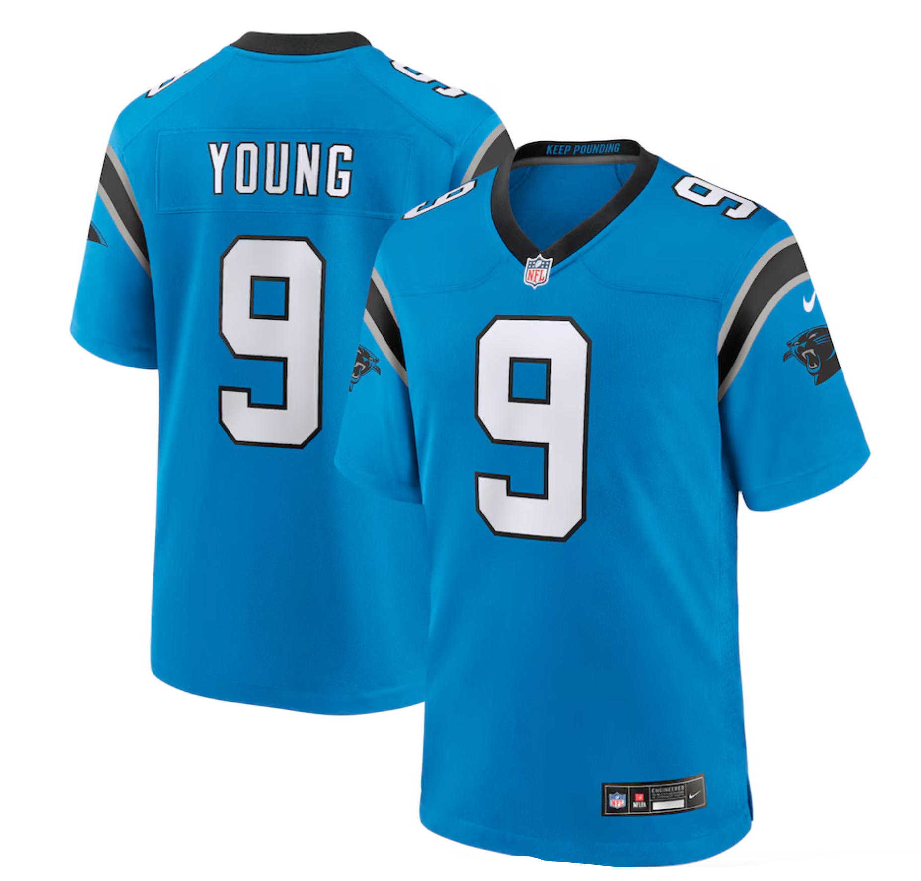 Men's Carolina Panthers Bryce Young Nike Blue Alternate Game Jersey