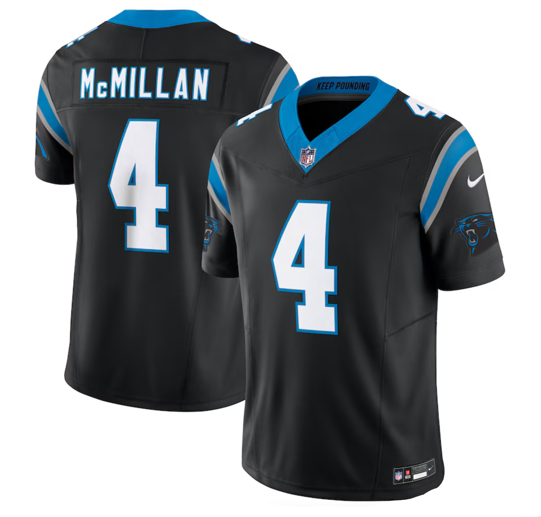 Men's Carolina Panthers Tetairoa McMillan Nike Black Team Vapor F.U.S.E. Limited Jersey