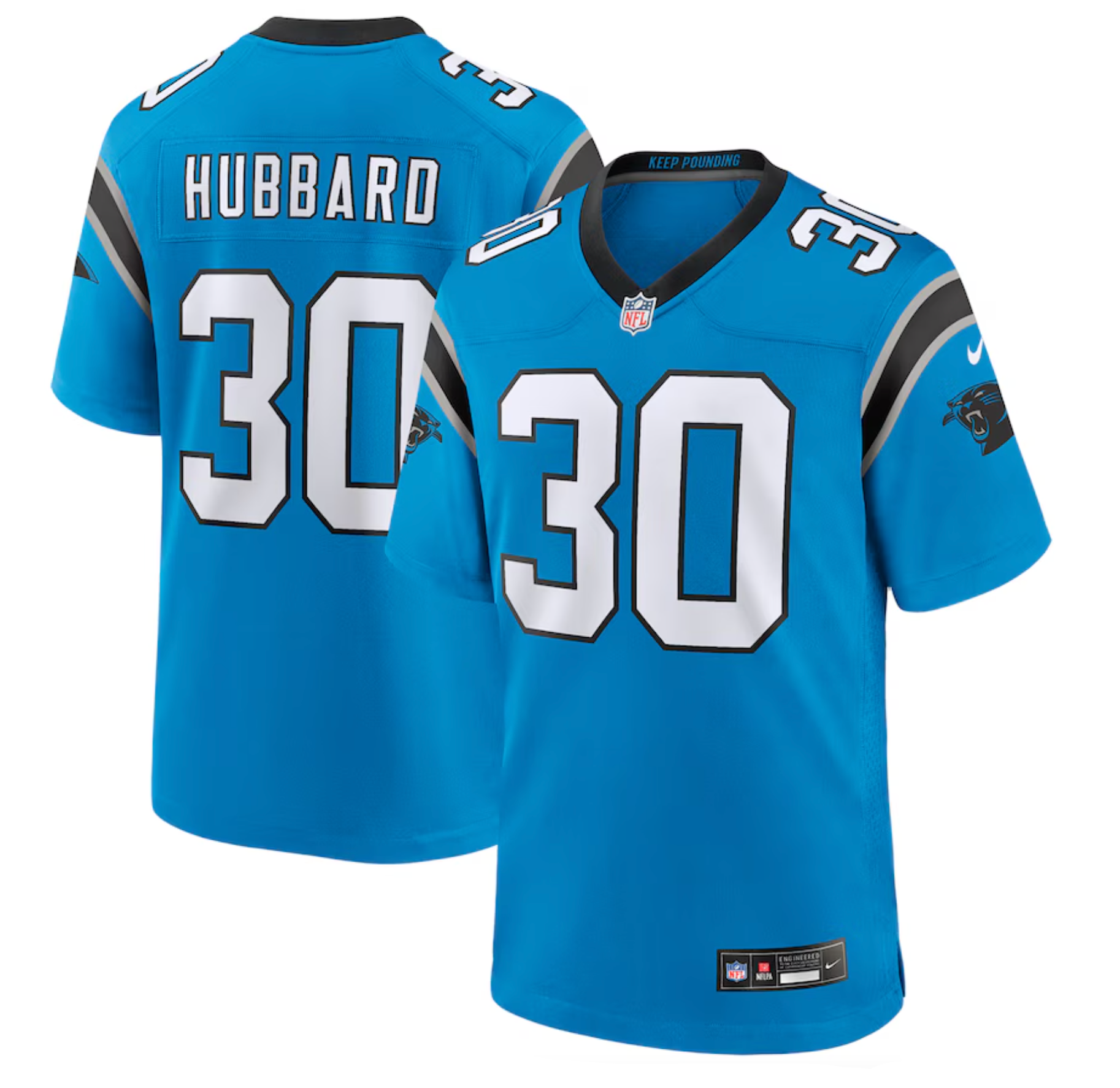 Men's Carolina Panthers Chuba Hubbard Nike Black Team Game Jersey