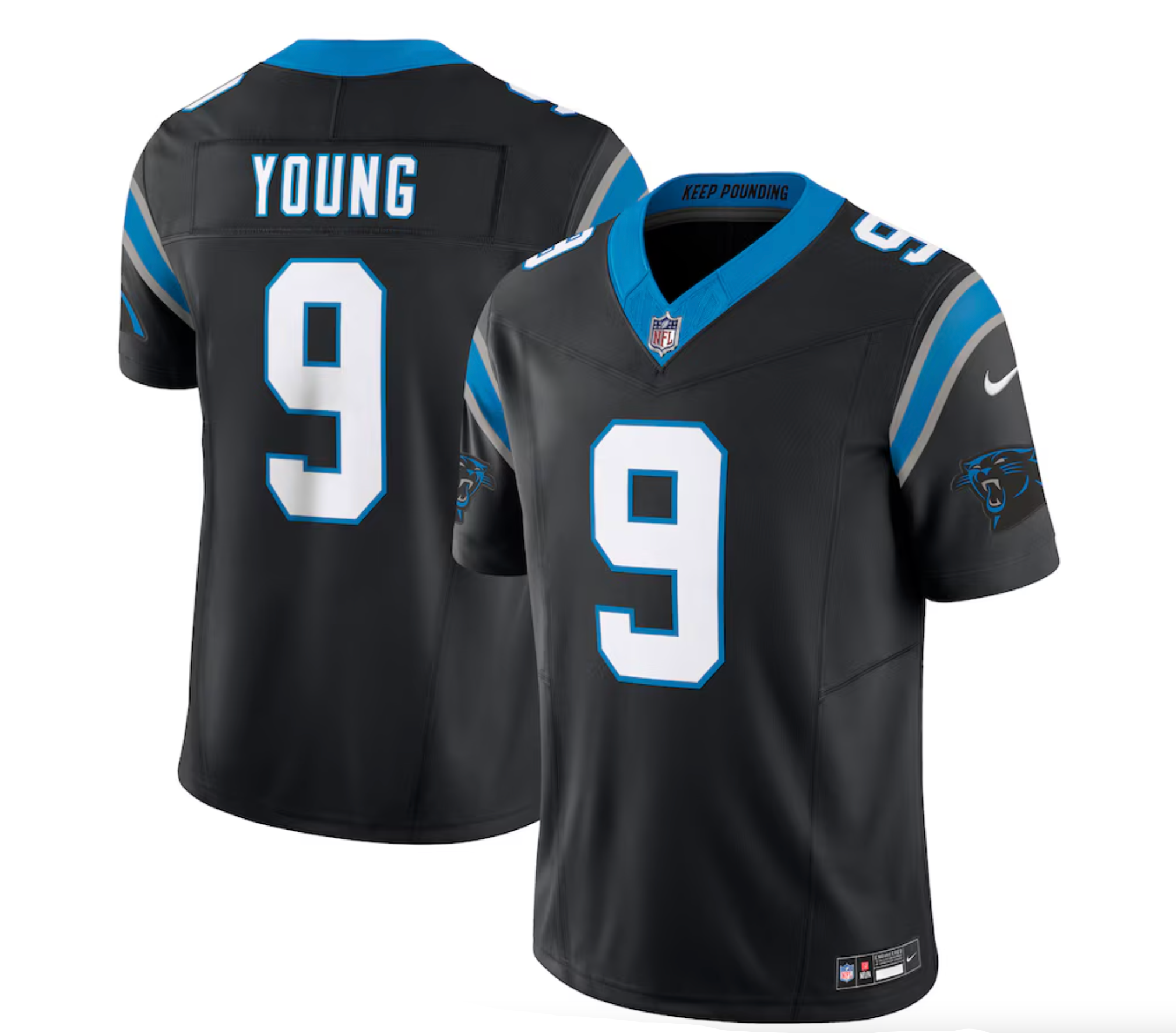 Men's Carolina Panthers Bryce Young Nike Black Vapor F.U.S.E. Limited Jersey