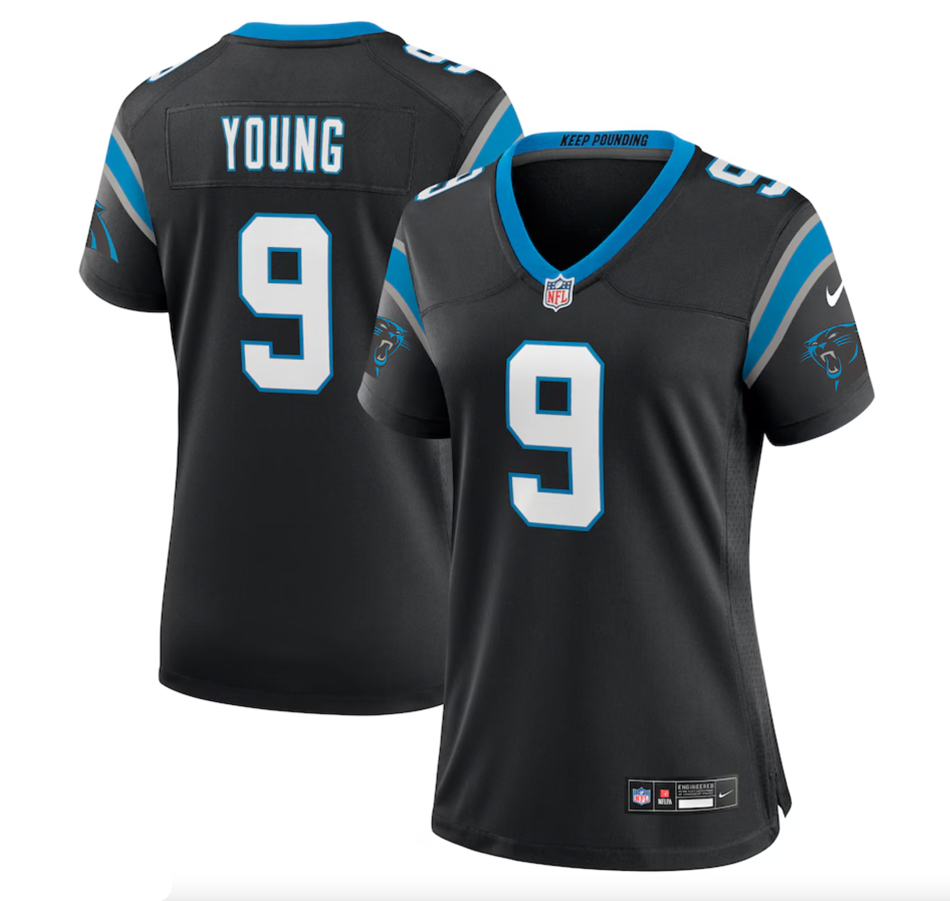 Women's Carolina Panthers Bryce Young Nike Black Team Game Jersey