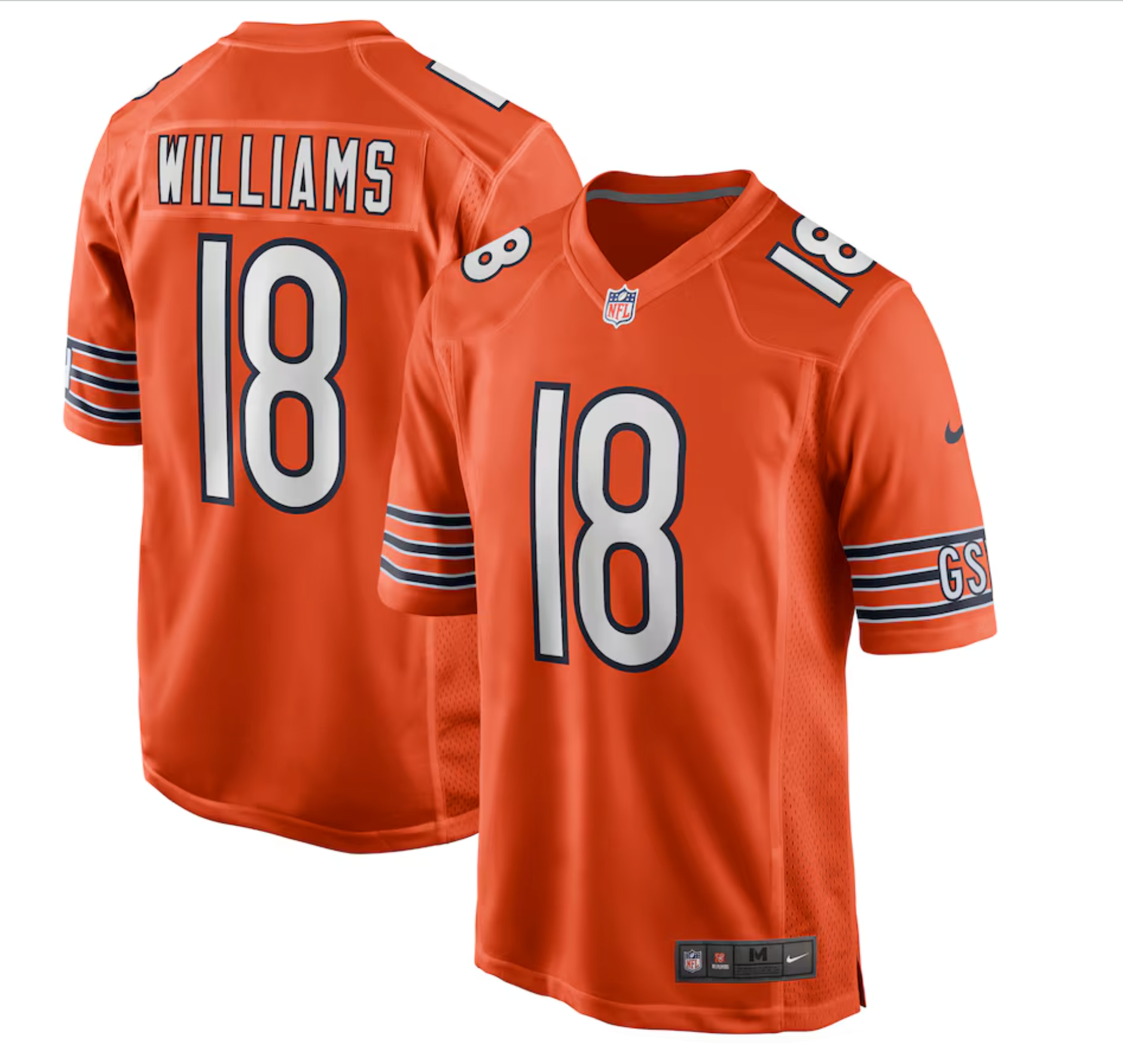 Men's Chicago Bears Caleb Williams Nike Orange Alternate Player Game Jersey