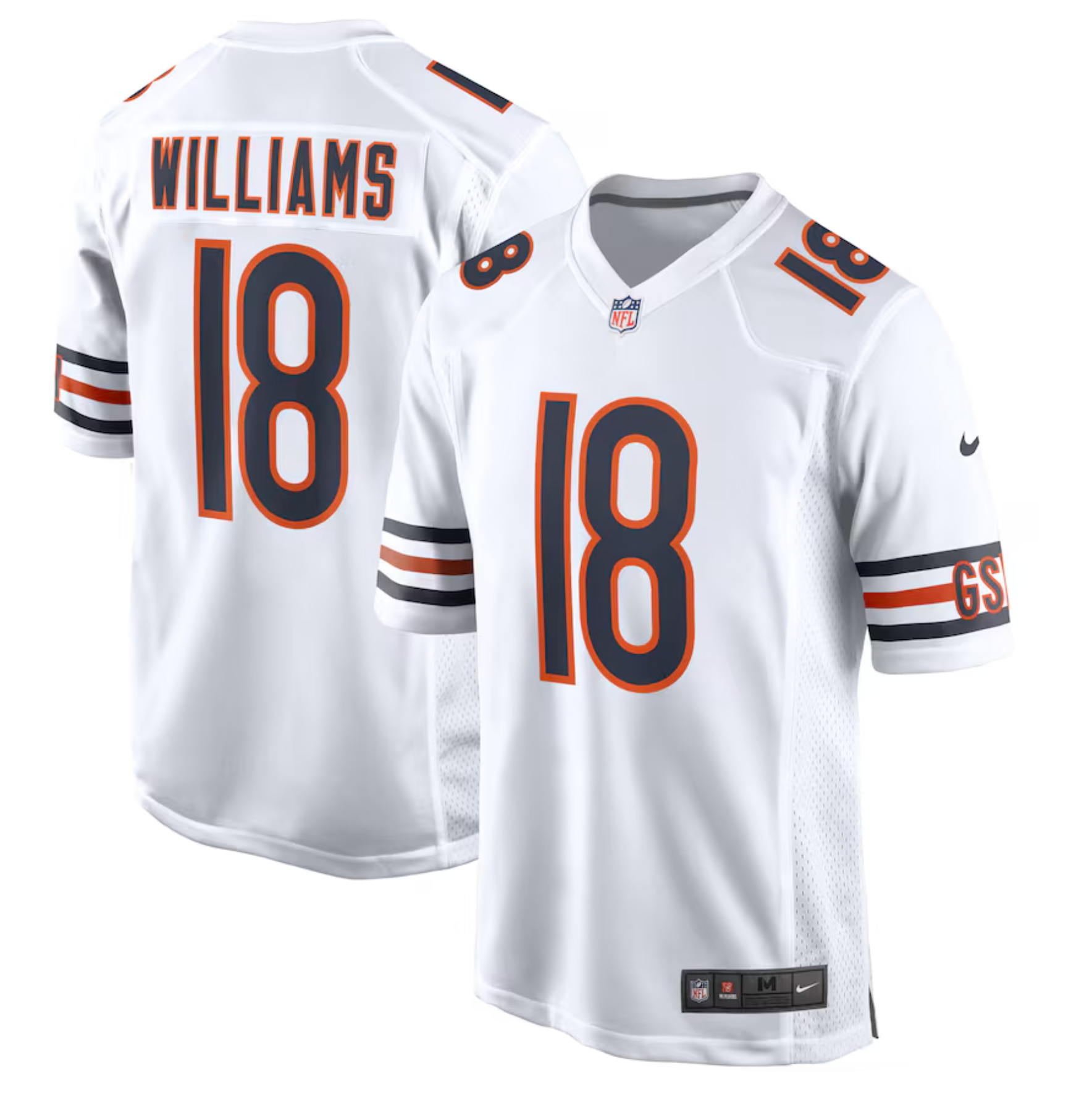 Men's Chicago Bears Caleb Williams Nike White First Round Pick Player Game Jersey