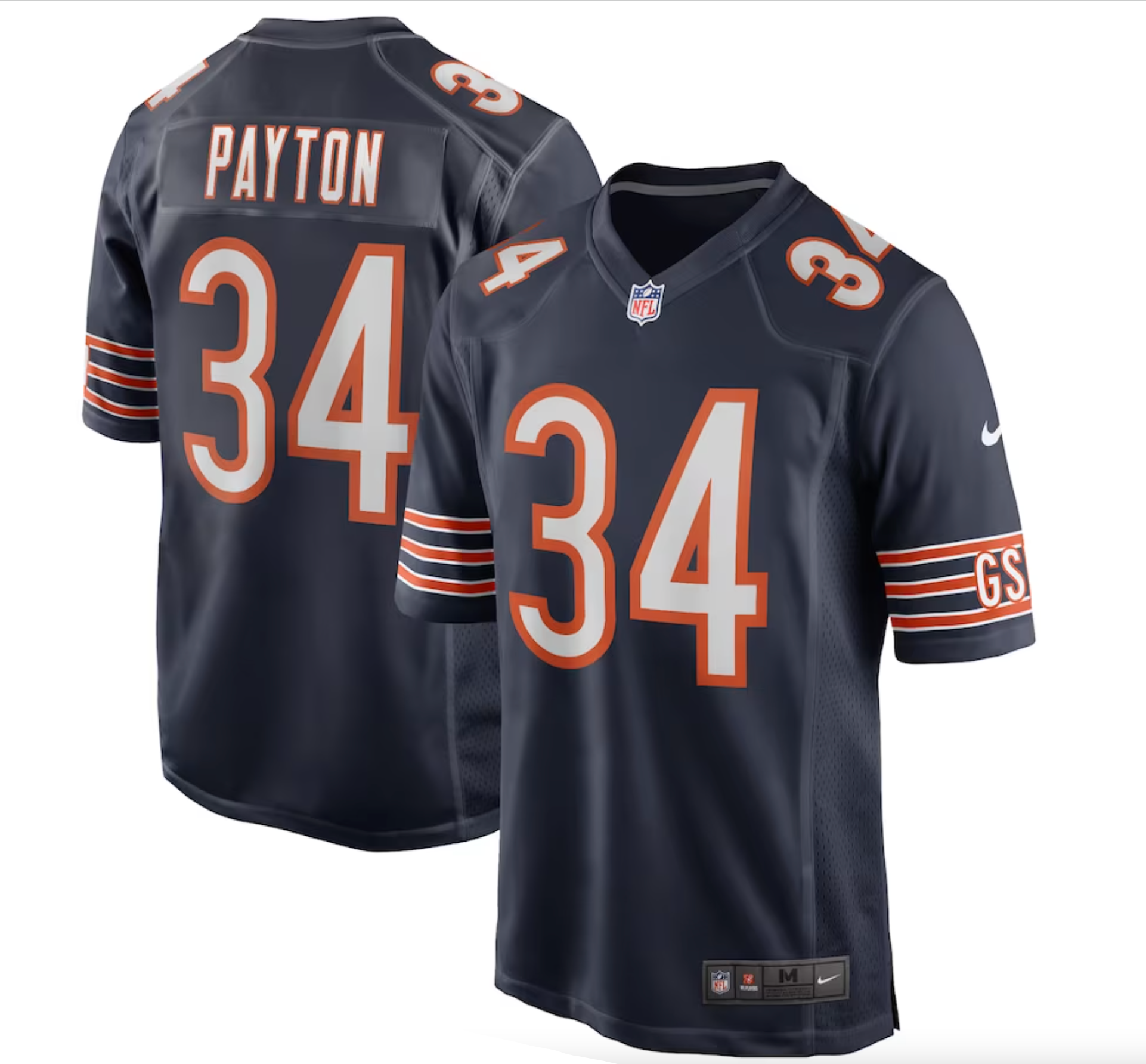 Men's Chicago Bears Walter Payton Nike Navy Game Retired Player Jersey