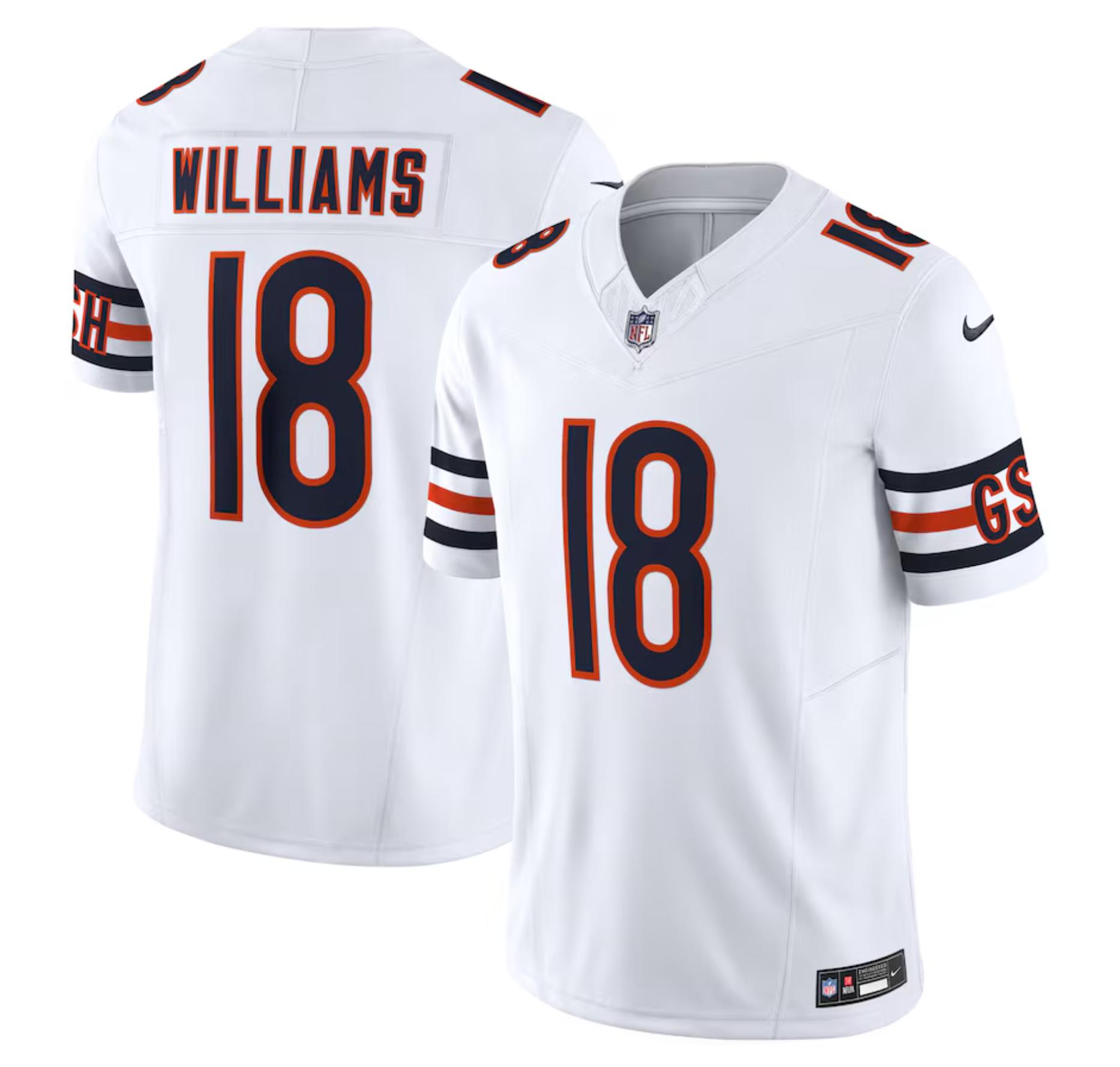 Men's Chicago Bears Caleb Williams Nike White Vapor F.U.S.E. Limited Jersey