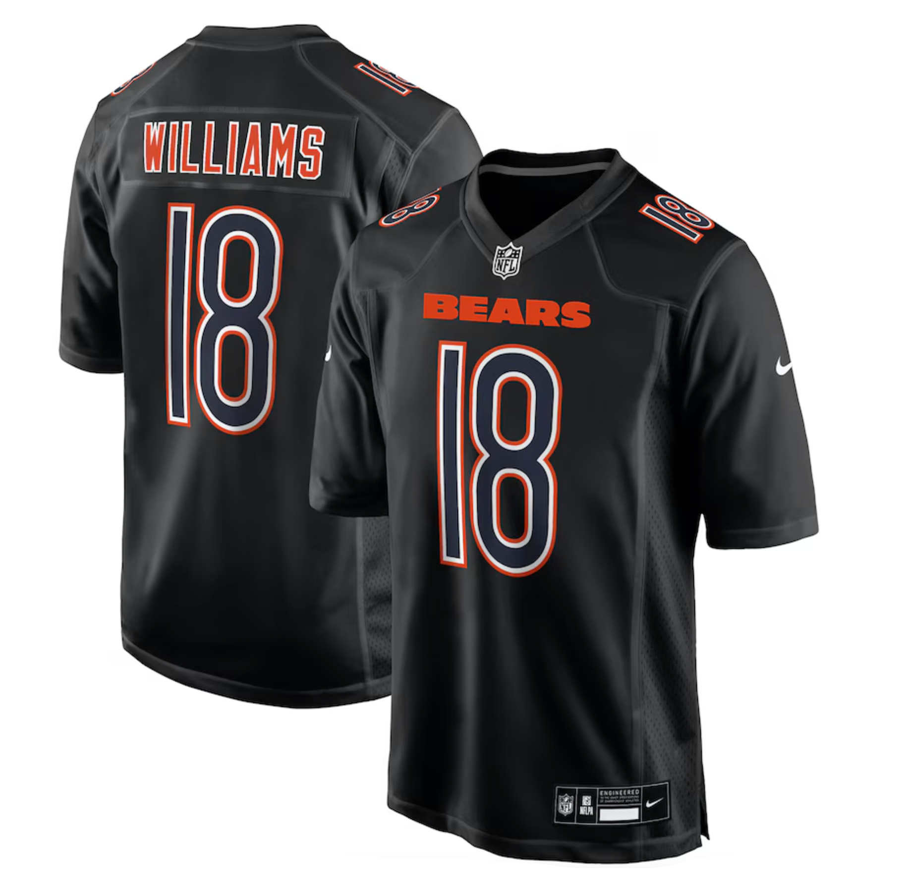 Men's Chicago Bears Caleb Williams Nike Carbon Black Fashion Jersey